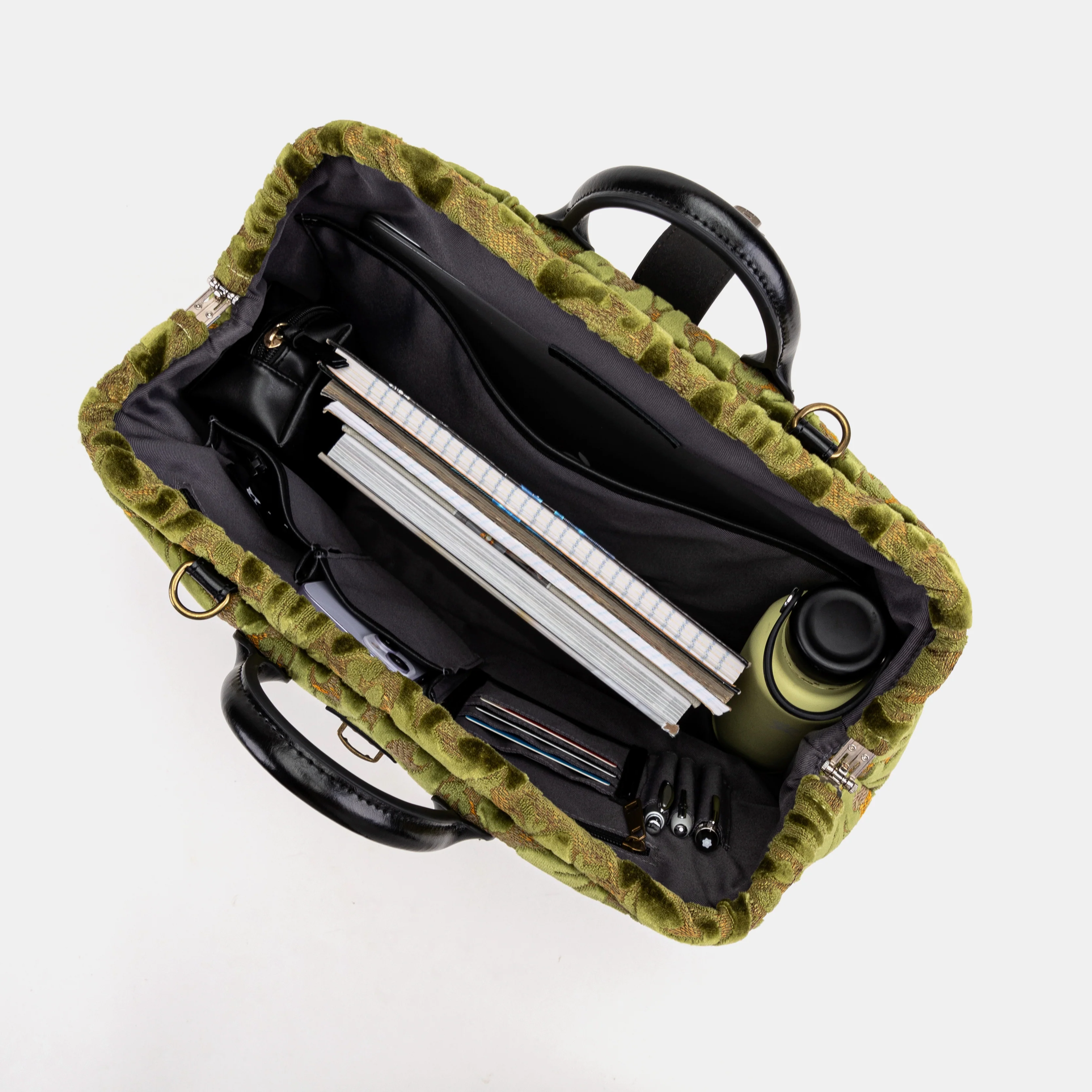 Burnout Velvet Fern Green Laptop Work Bag - Image 8