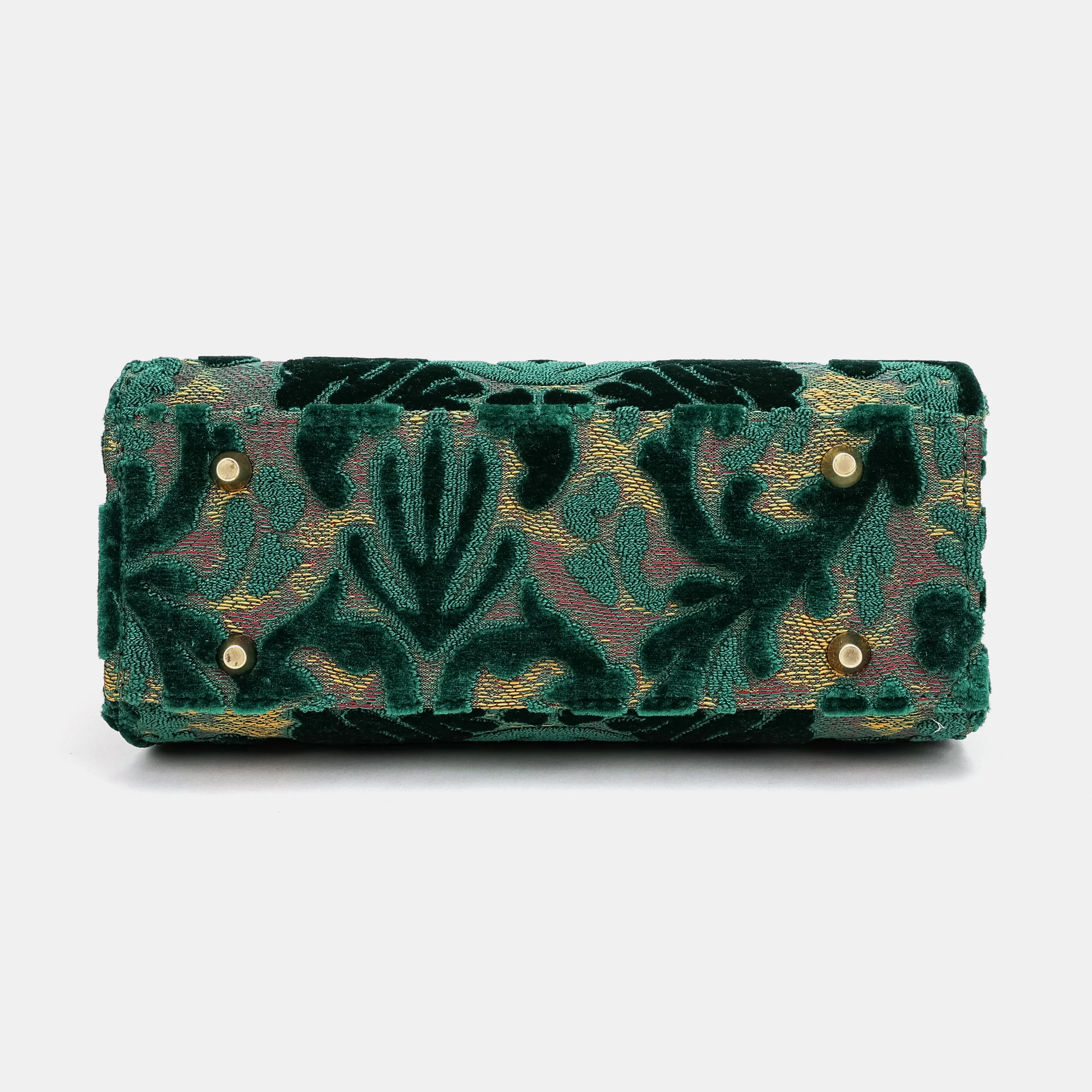 Burnout Velvet Jade Green Flap Satchel - Image 7
