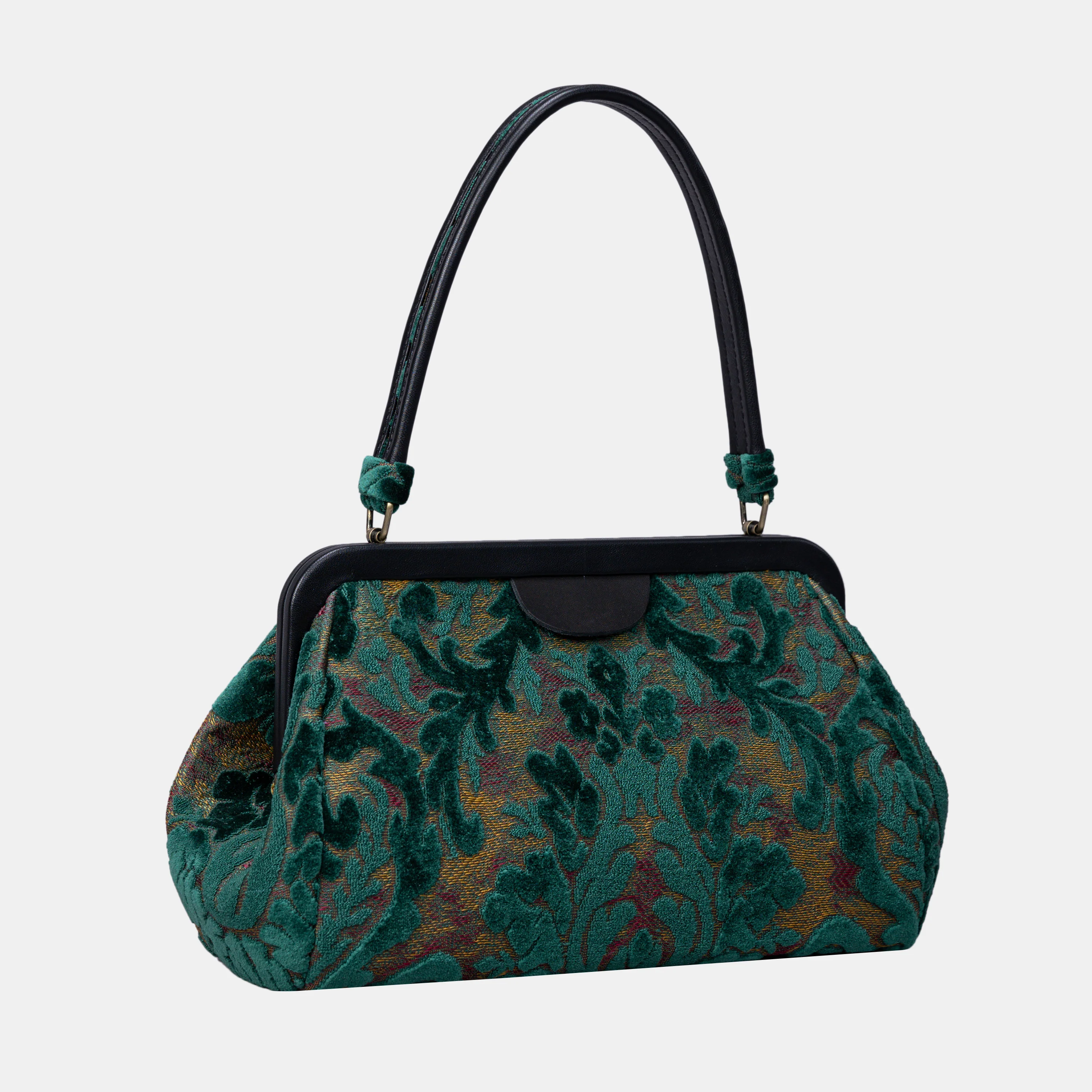 Burnout Velvet Jade Green Shoulder Bag - Image 3