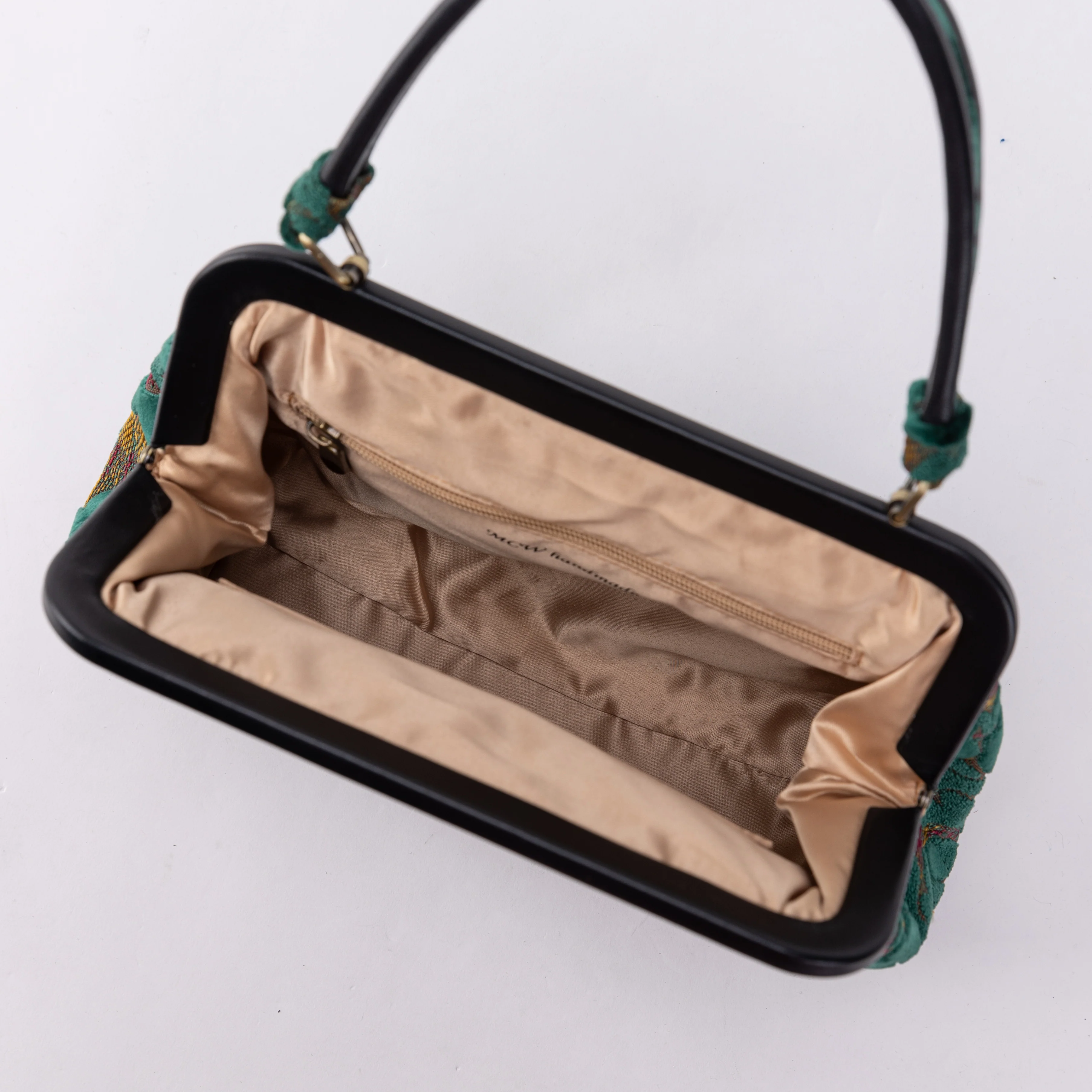 Burnout Velvet Jade Green Alma Satchel - Image 5