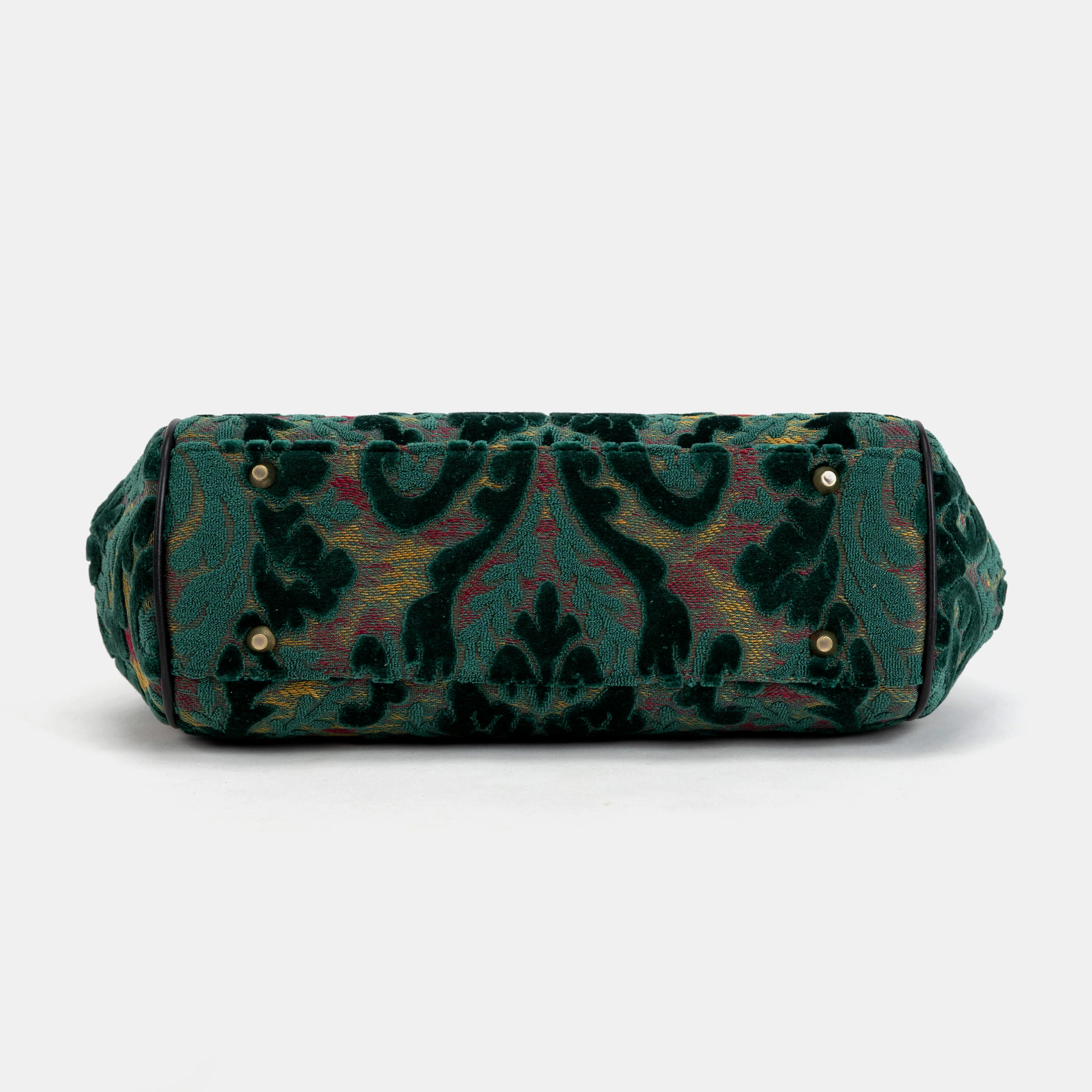 Burnout Velvet Jade Green Alma Shoulder Bag - Image 5