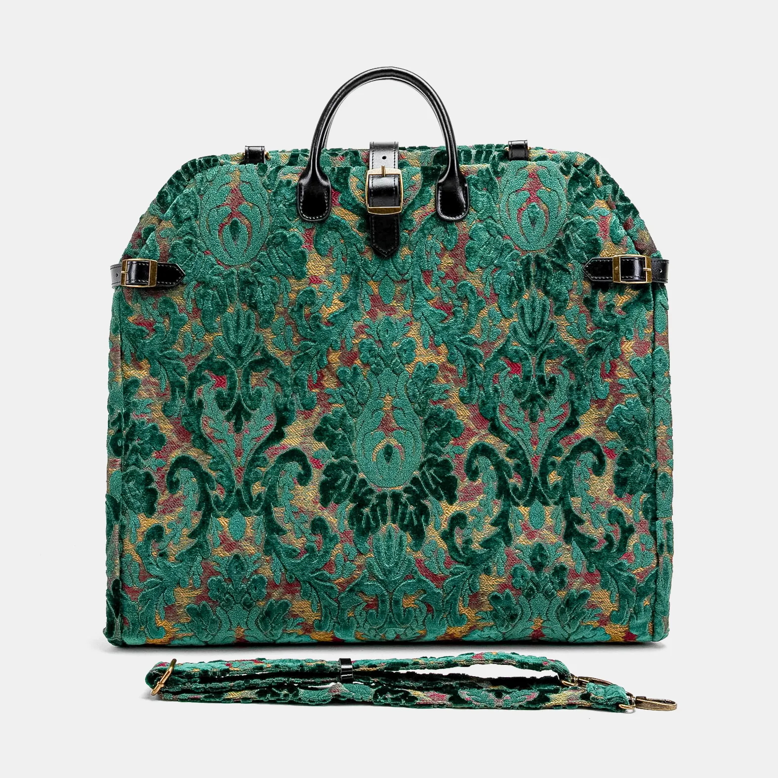 Burnout Velvet Jade Green Carpet Garment Bag