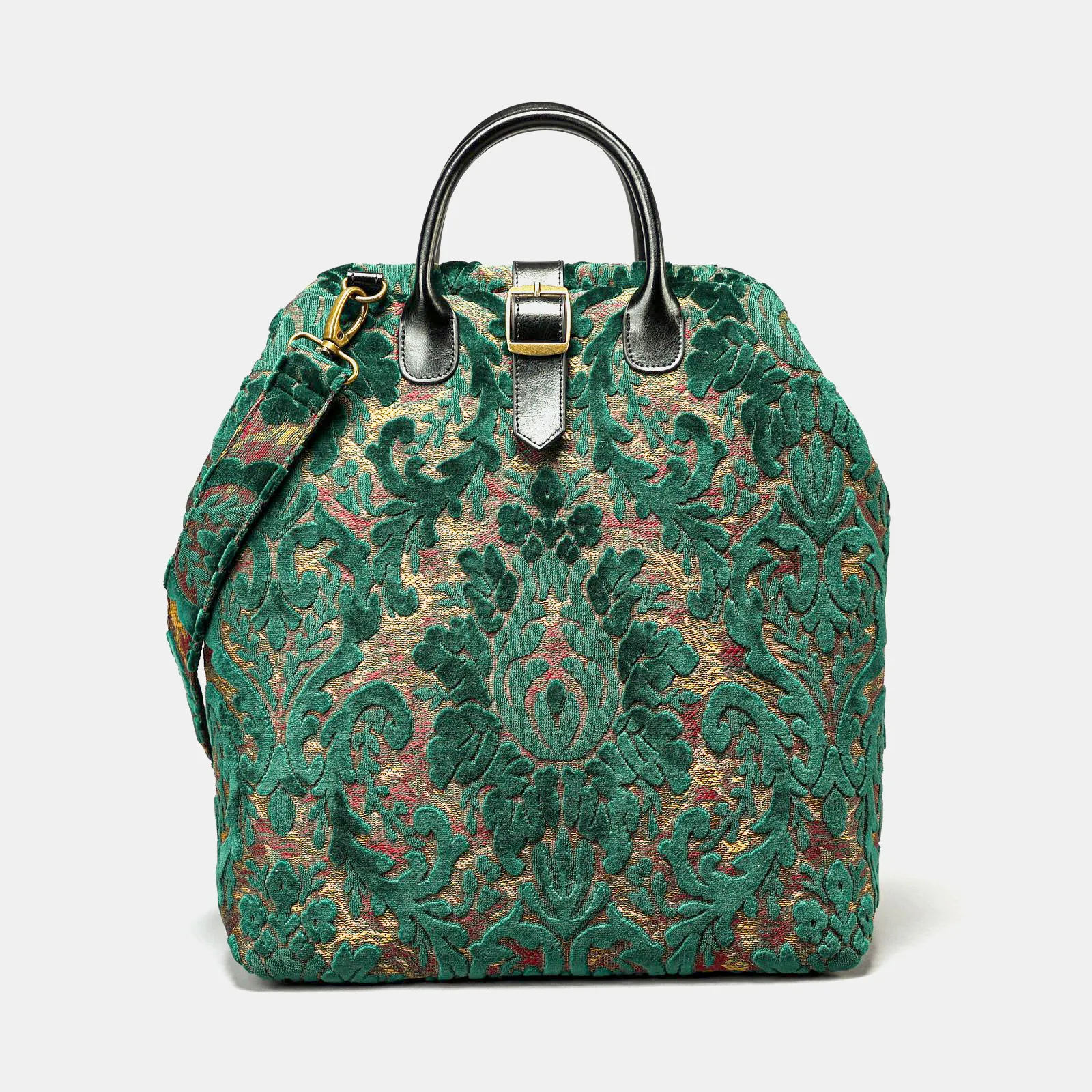 Burnout Velvet Jade Green Carpet Laptop Backpack - Image 4