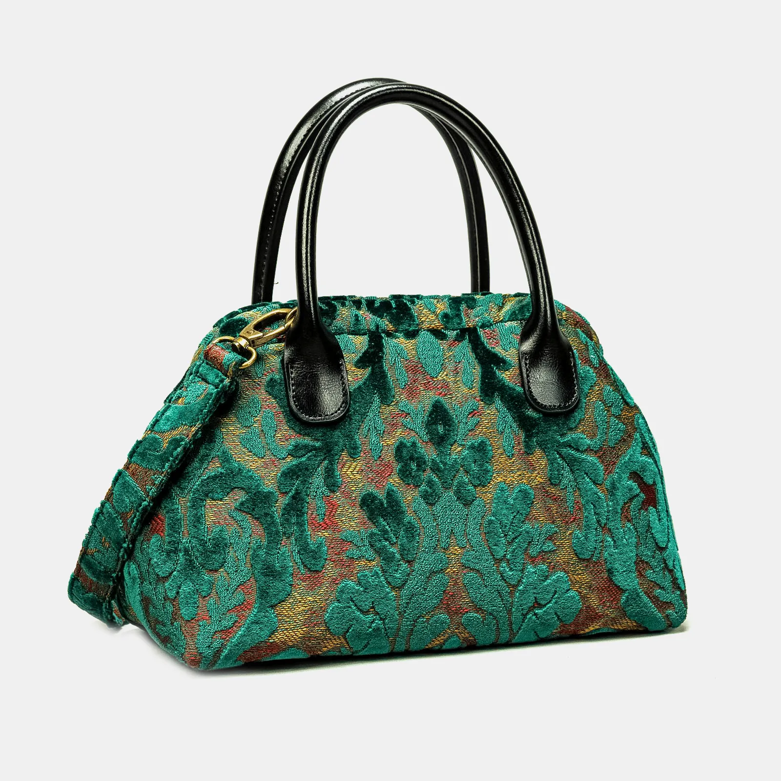 Burnout Velvet Jade Green Carpet Satchel - Image 3