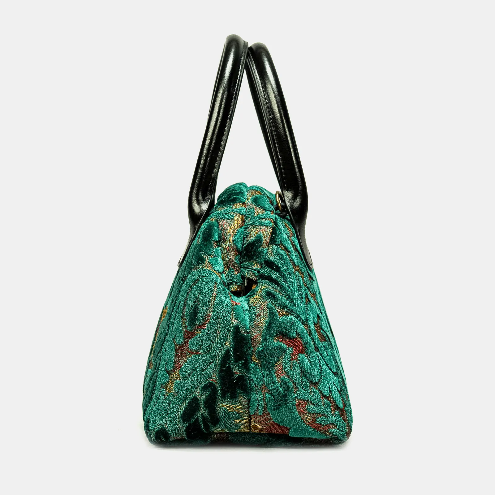 Burnout Velvet Jade Green Carpet Satchel - Image 5
