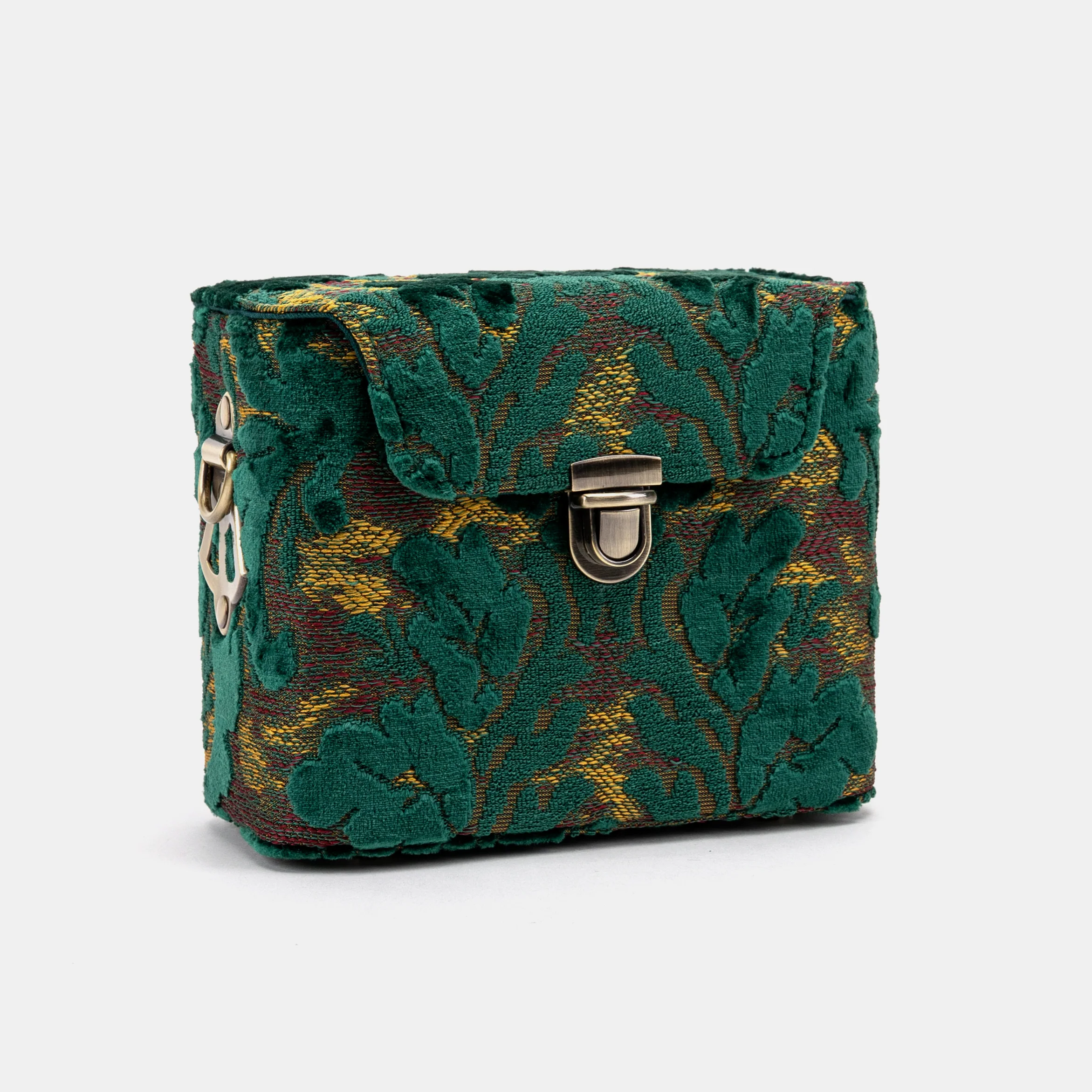 Burnout Velvet Jade Green Emma Small Train Case Crossbody - Image 4