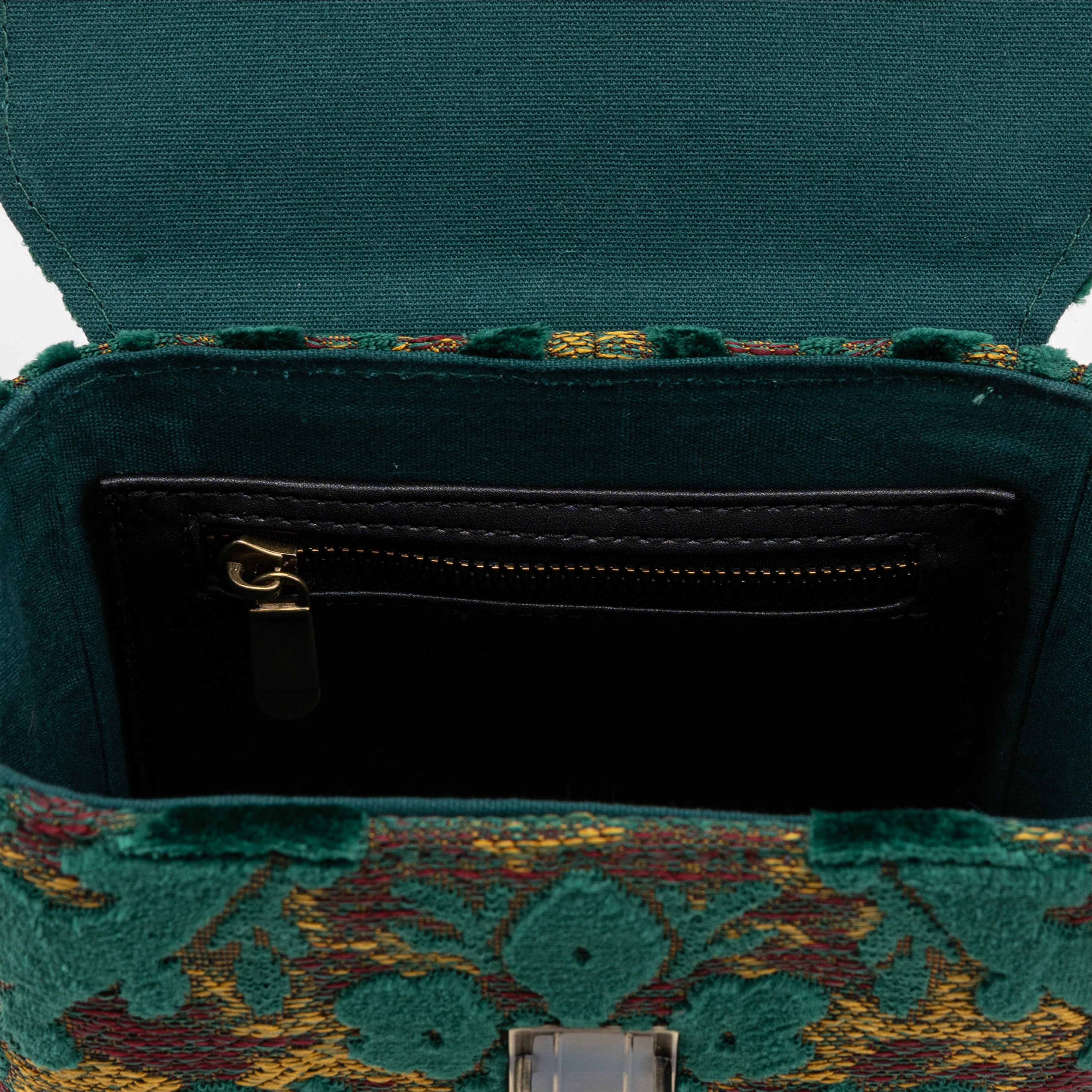 Burnout Velvet Jade Green Emma Small Train Case Crossbody - Image 9