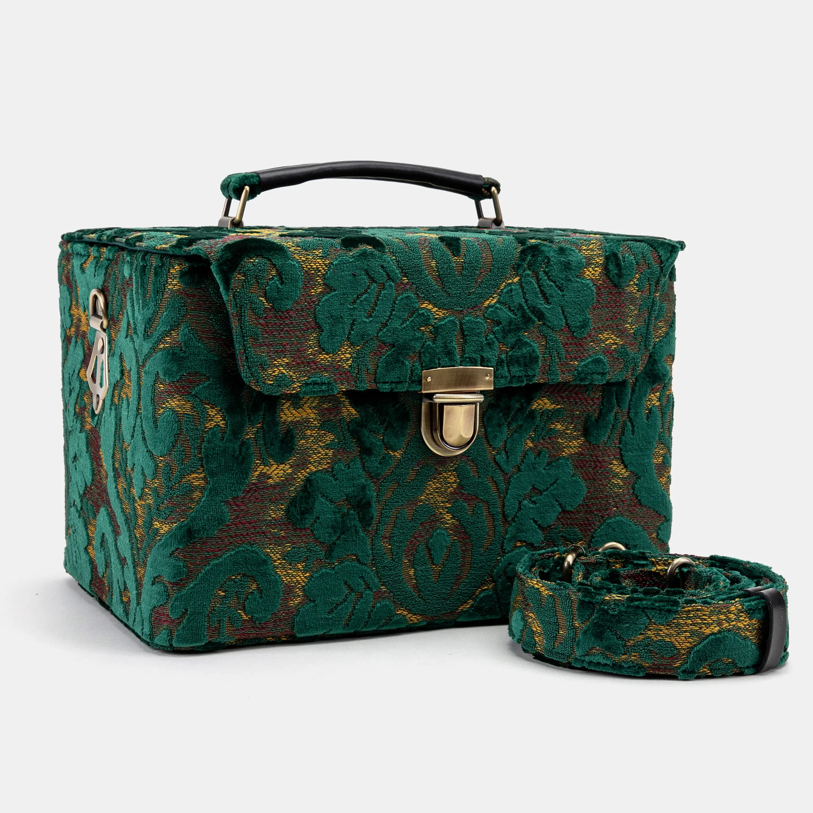 Burnout Velvet Jade Green Josephine Large Train Case - Image 2