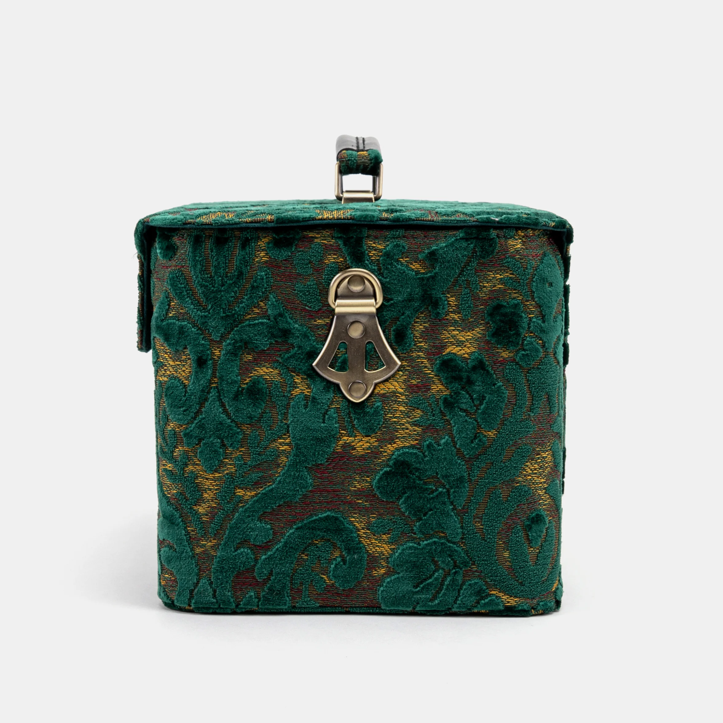 Burnout Velvet Jade Green Josephine Large Train Case - Image 6