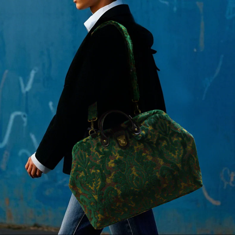Burnout Velvet Jade Green Laptop Work Bag - Image 2