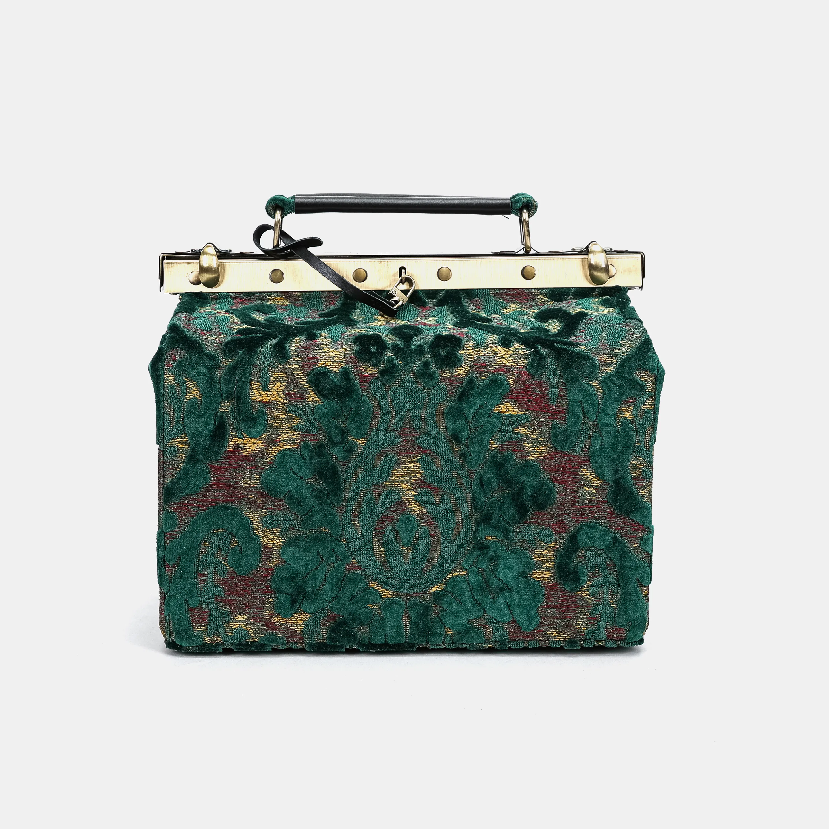 Burnout Velvet Jade Green Vivienne Carpet Purse Gladstone Bag - Image 2