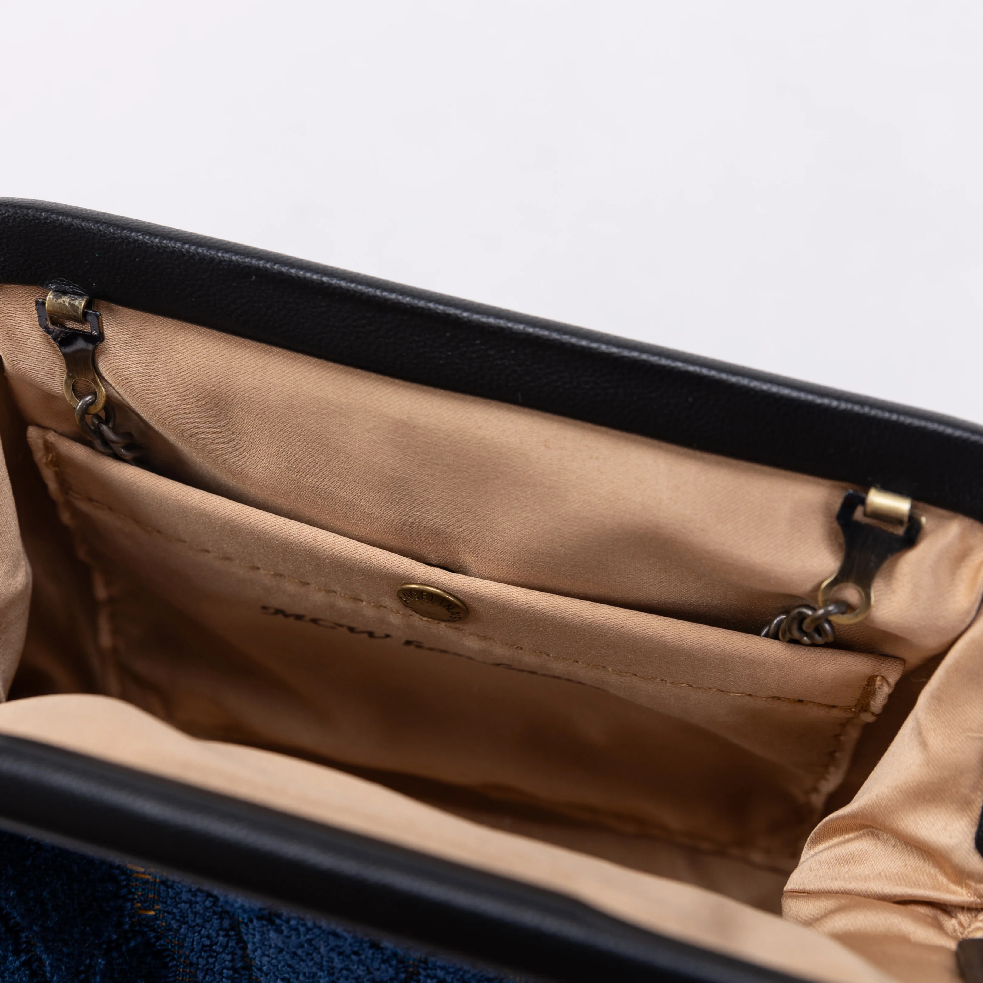 Burnout Velvet Navy Alma Clutch - Image 3