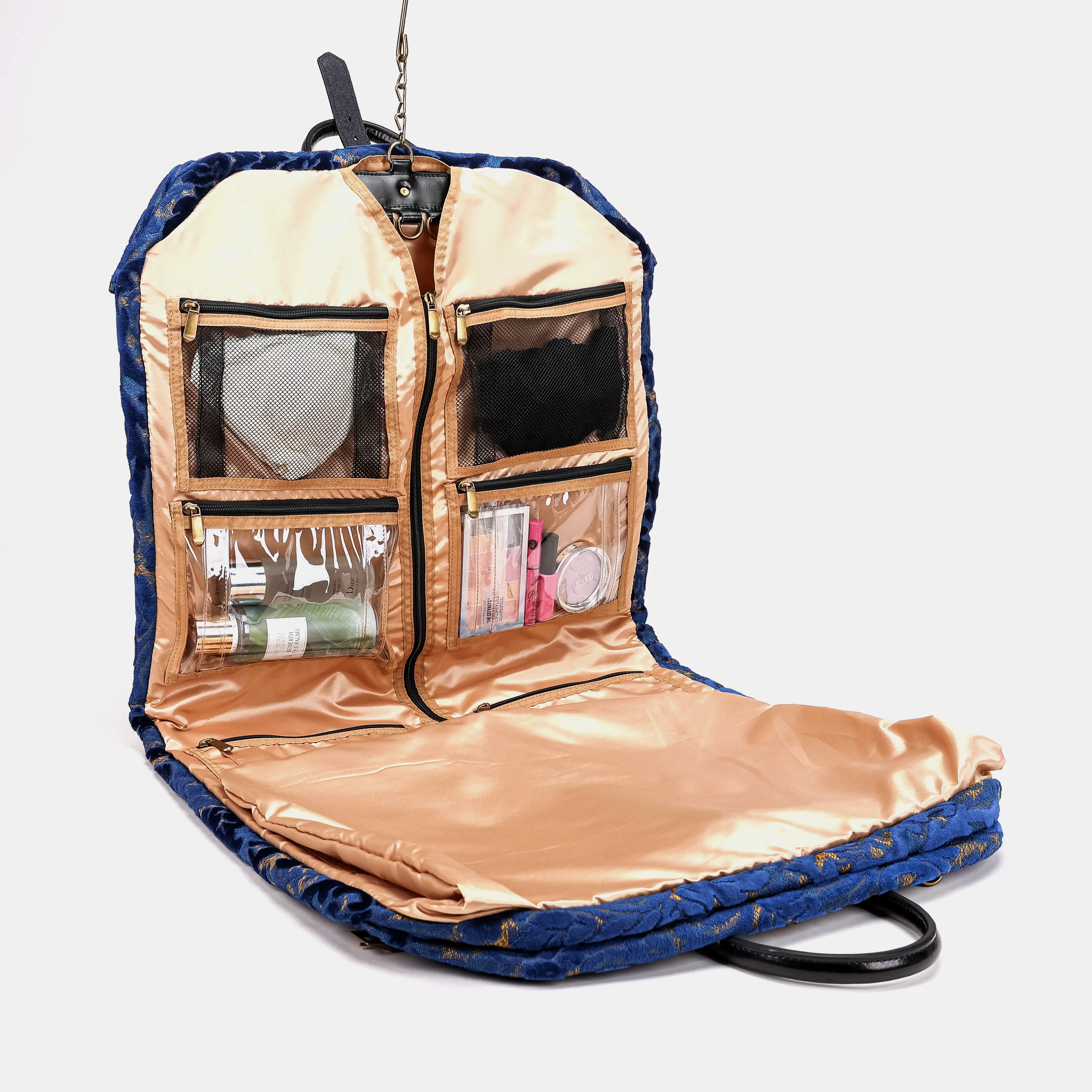 Burnout Velvet Navy Carpet Garment Bag - Image 4