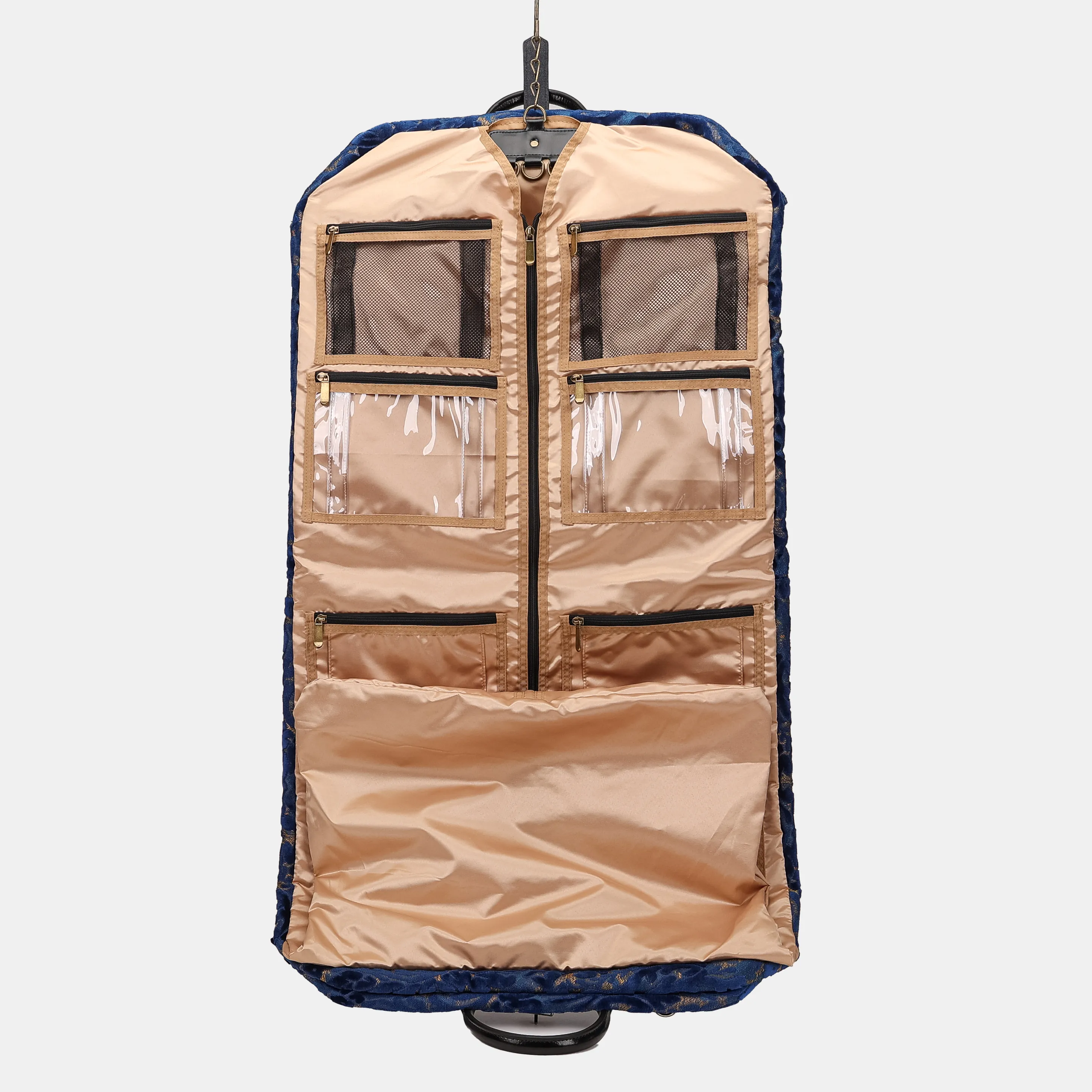 Burnout Velvet Navy Carpet Garment Bag - Image 7