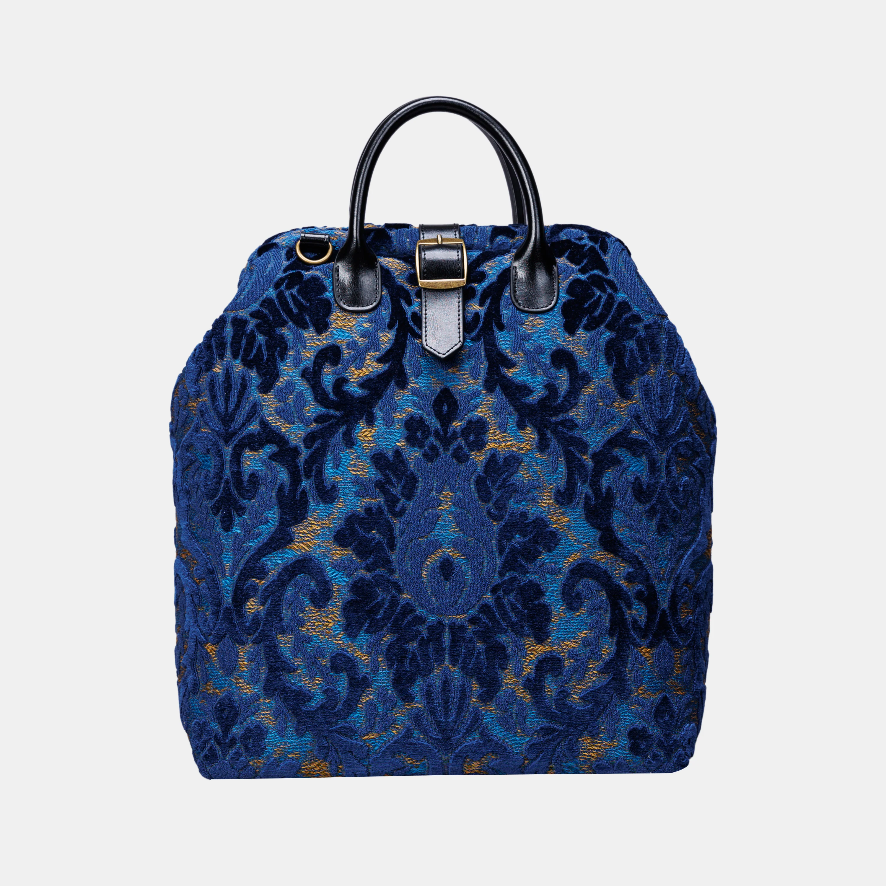 Burnout Velvet Navy Carpet Laptop Backpack - Image 3