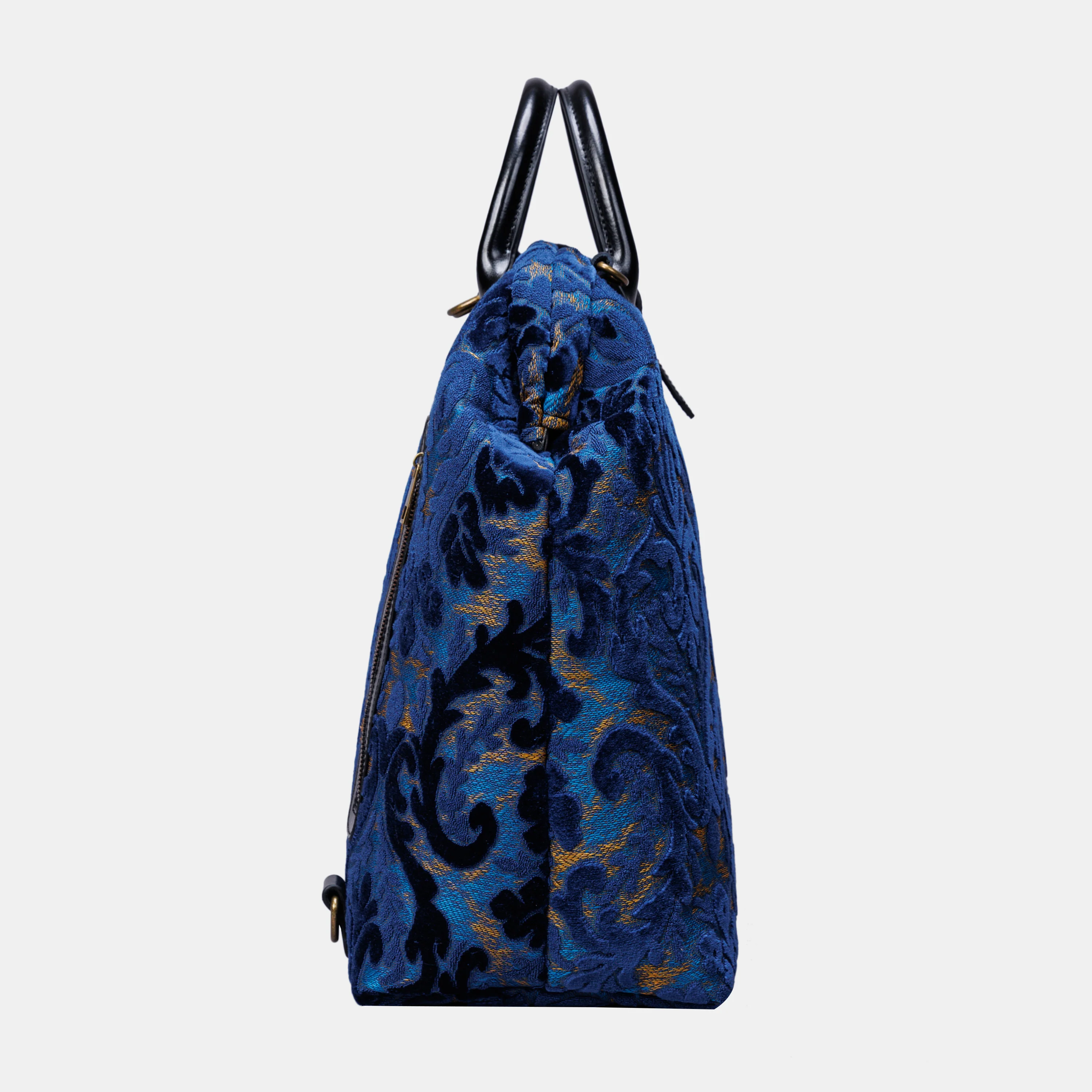 Burnout Velvet Navy Carpet Laptop Backpack - Image 5