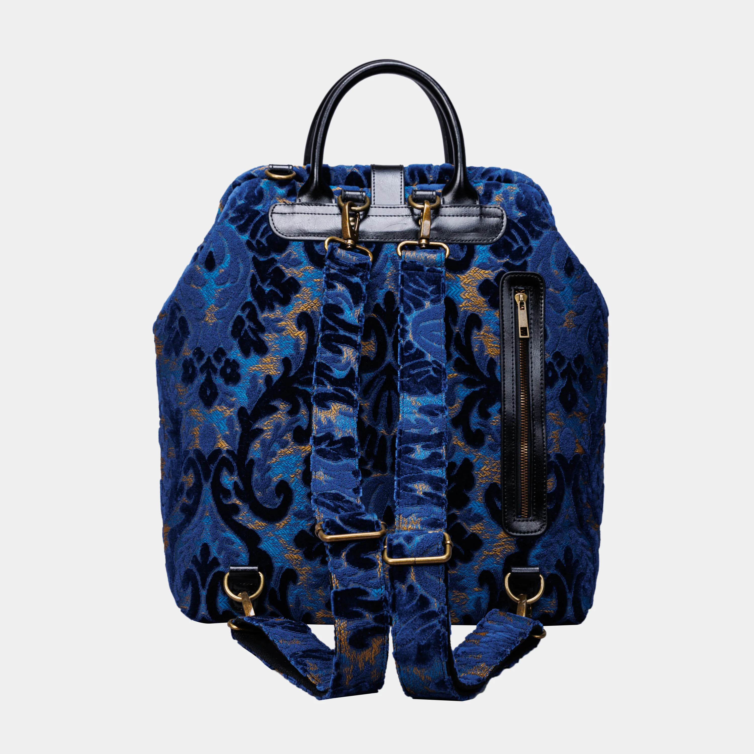 Burnout Velvet Navy Carpet Laptop Backpack - Image 6