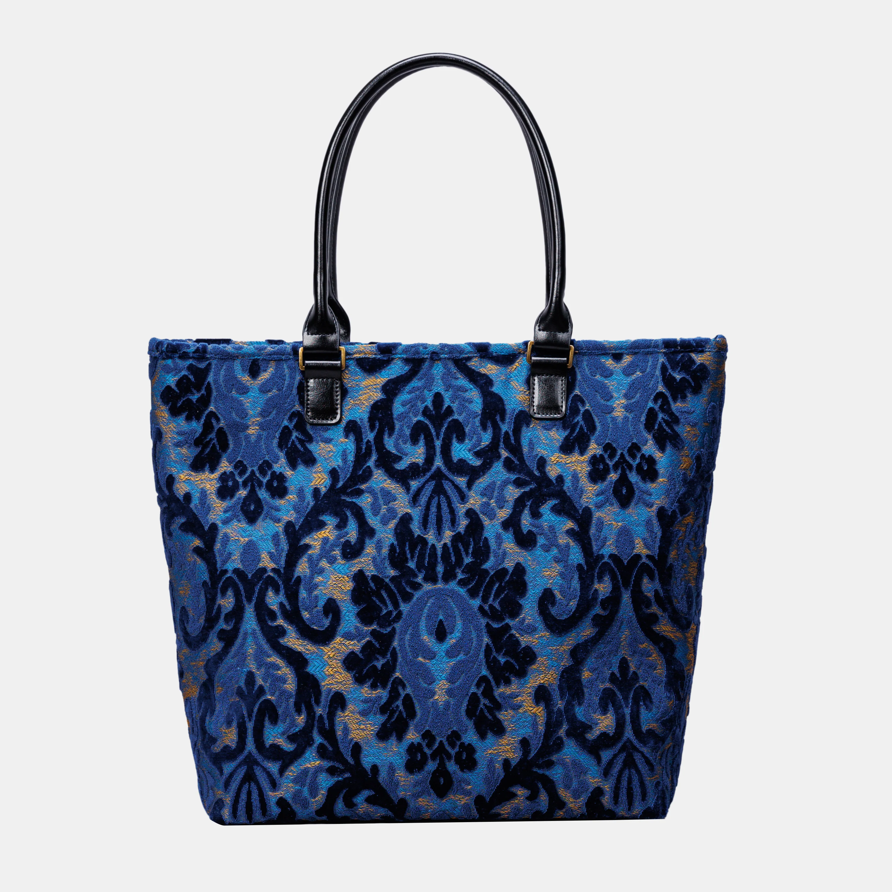 Burnout Velvet Navy Carpet Tote Shopper - Image 4