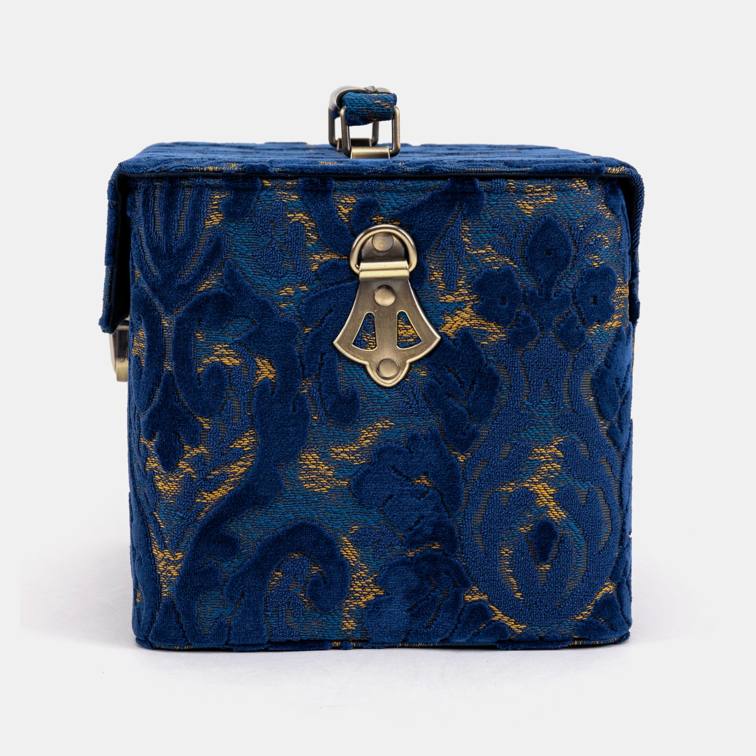 Burnout Velvet Navy Josephine Large Train Case - Image 7