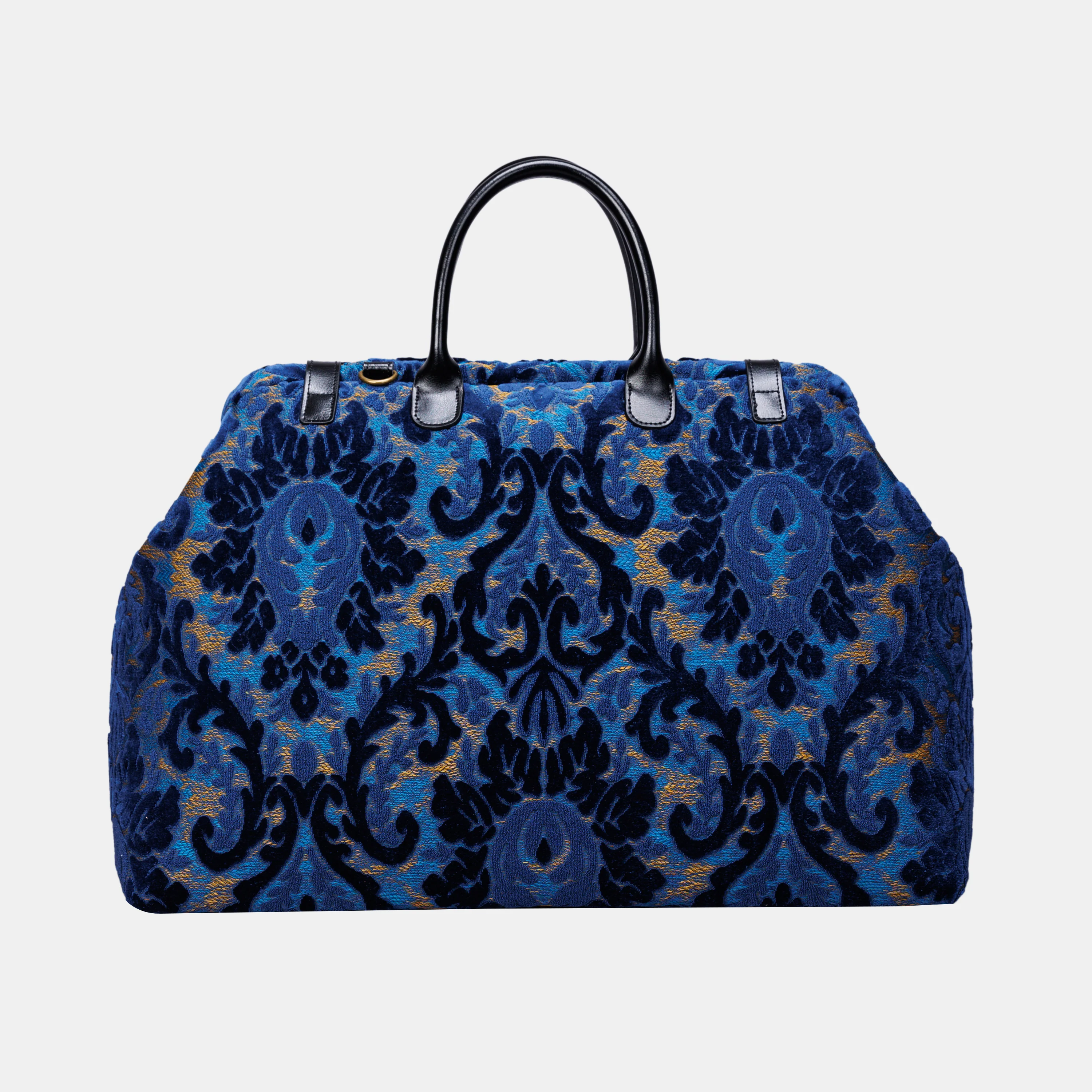 Burnout Velvet Navy Large Carpetbag - Image 4