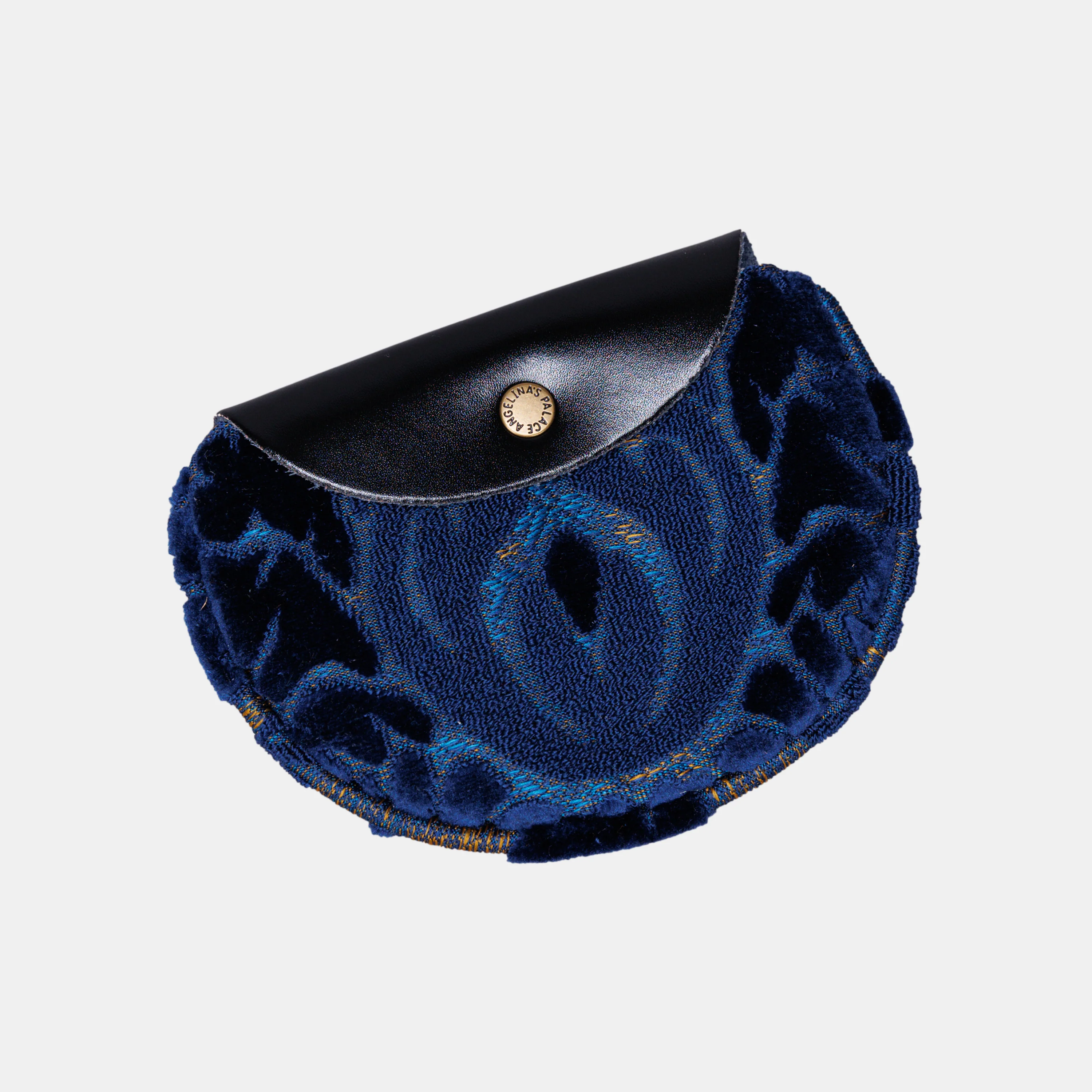 Burnout Velvet Navy Rosary Bag - Image 4