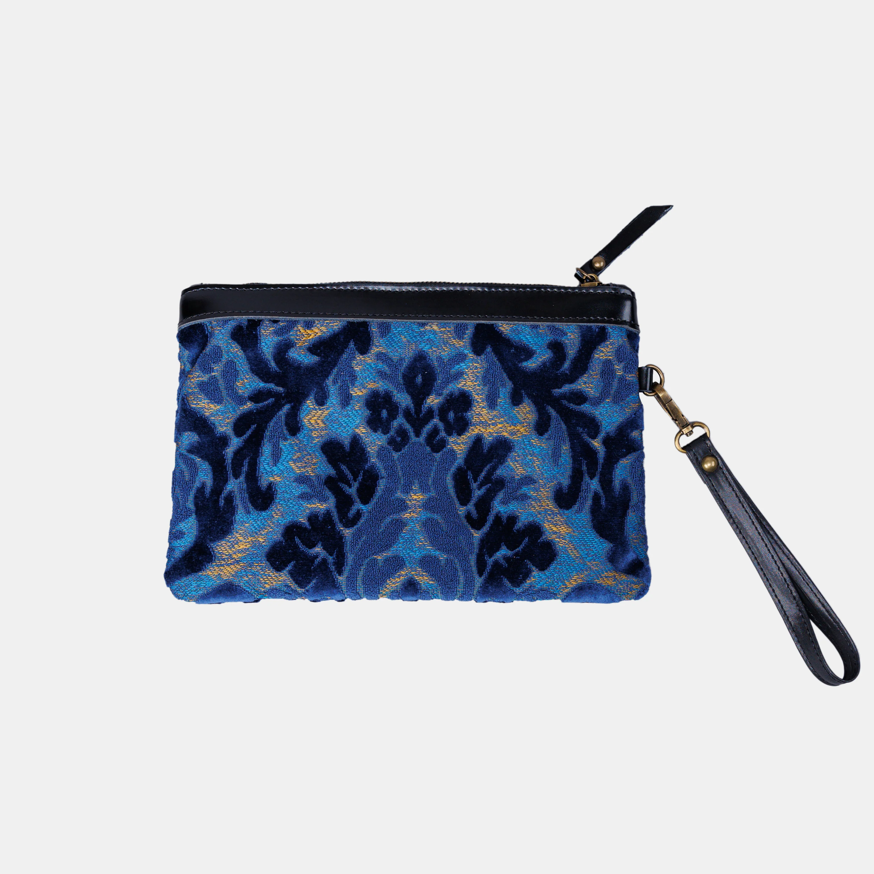 Burnout Velvet Navy Wristlet Clutch - Image 3