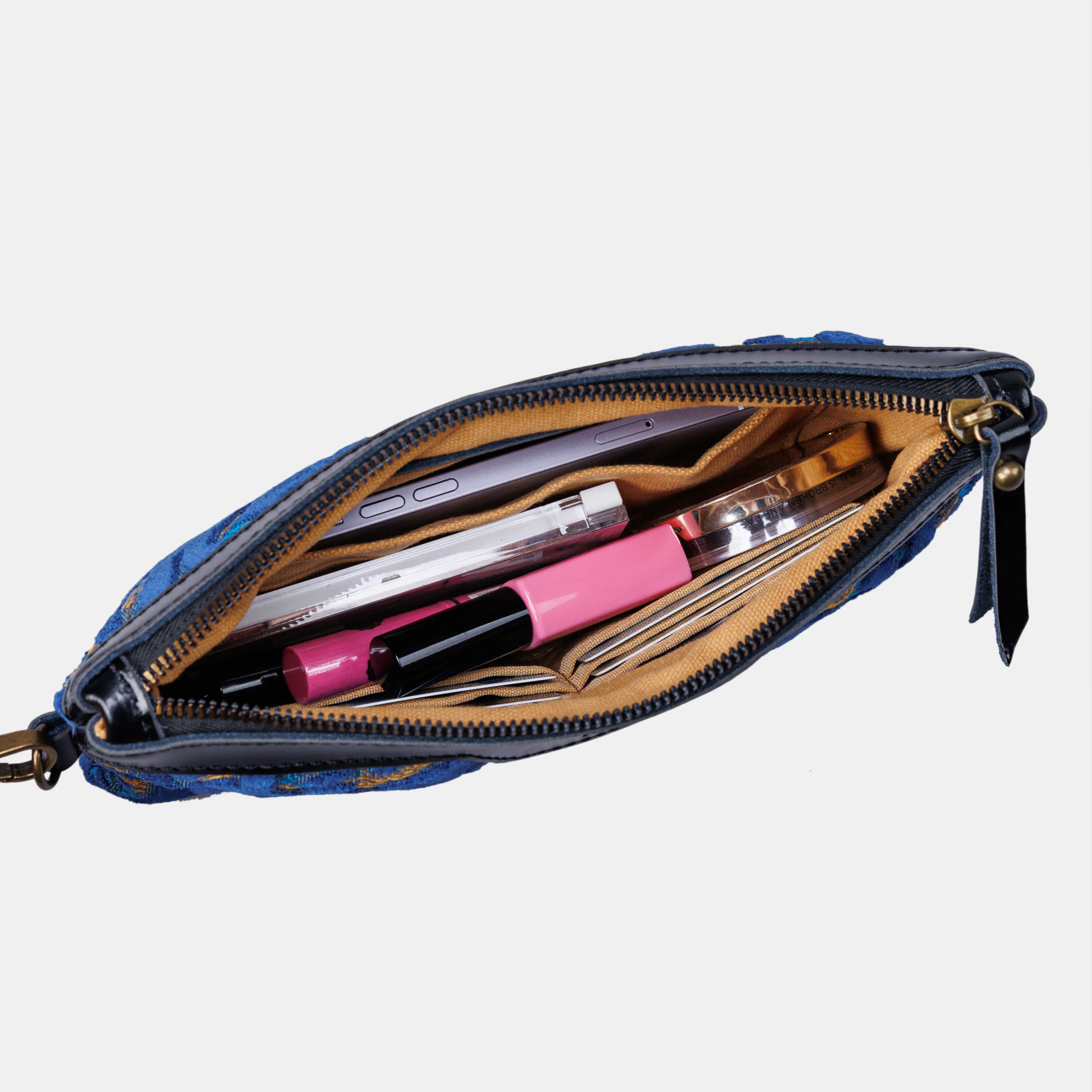 Burnout Velvet Navy Wristlet Clutch - Image 5