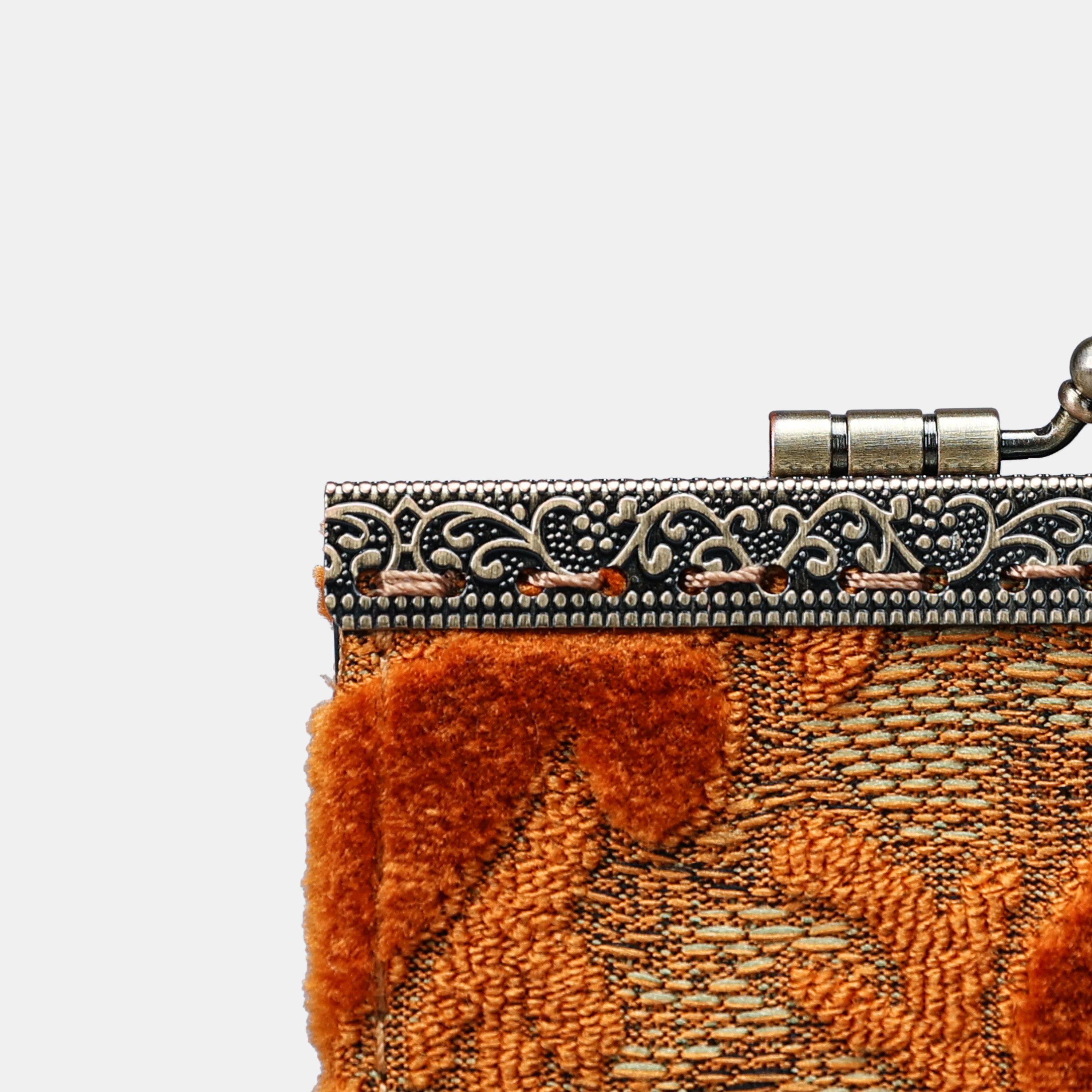 Burnout Velvet Orange Card Wallet - Image 6