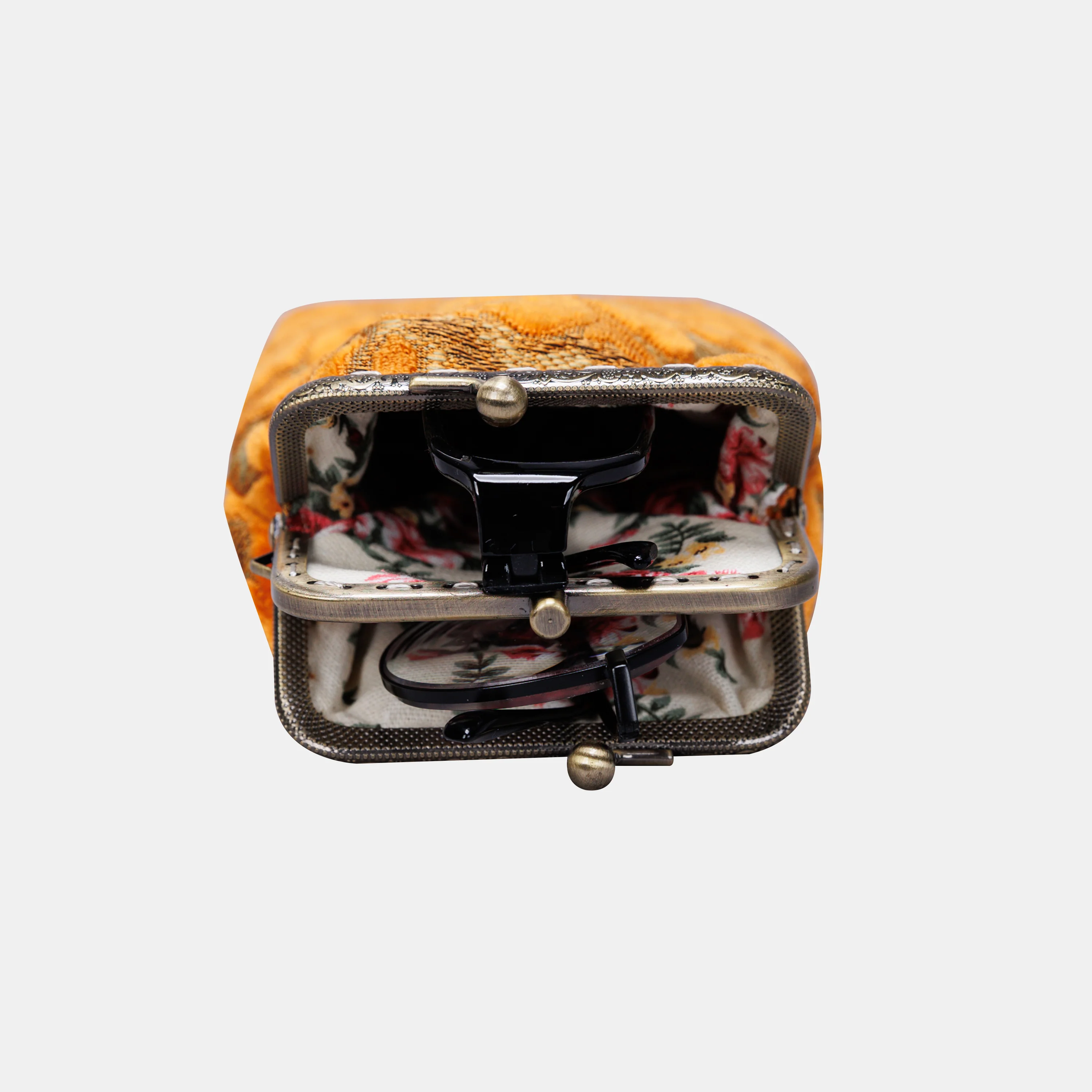 Burnout Velvet Orange Carpet Eyeglasses Case - Image 6