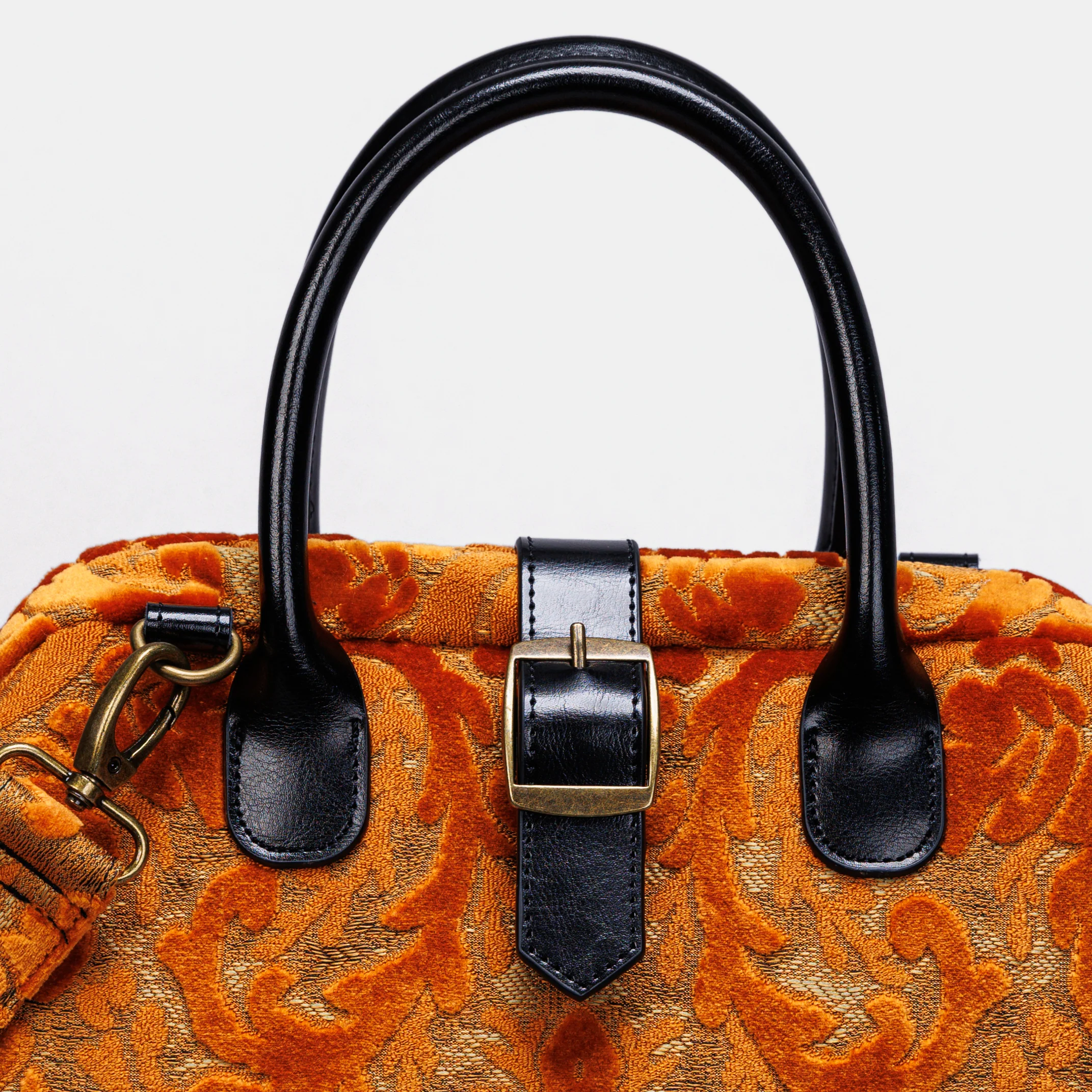 Burnout Velvet Orange Carpet Handbag Purse - Image 5