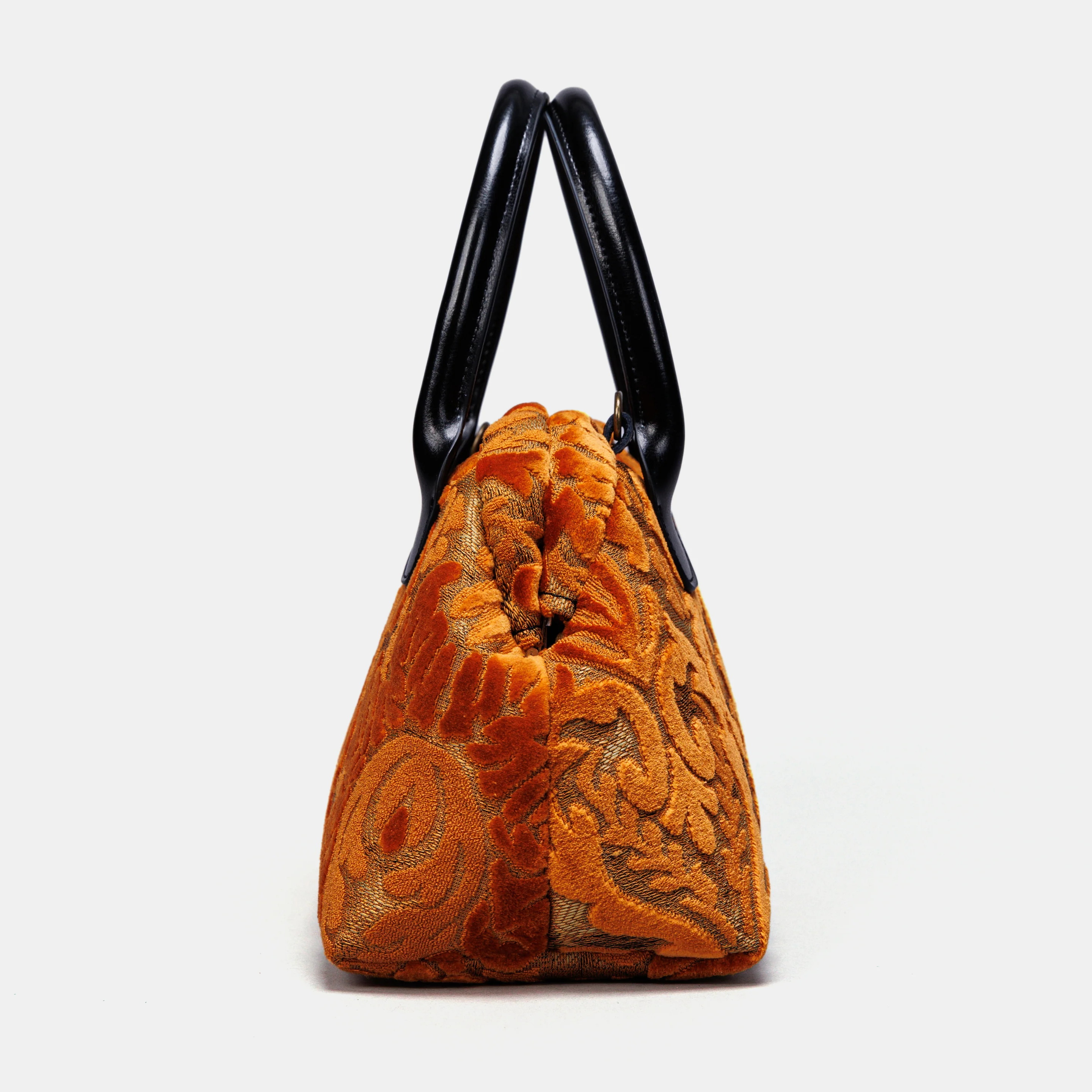 Burnout Velvet Orange Carpet Satchel - Image 4