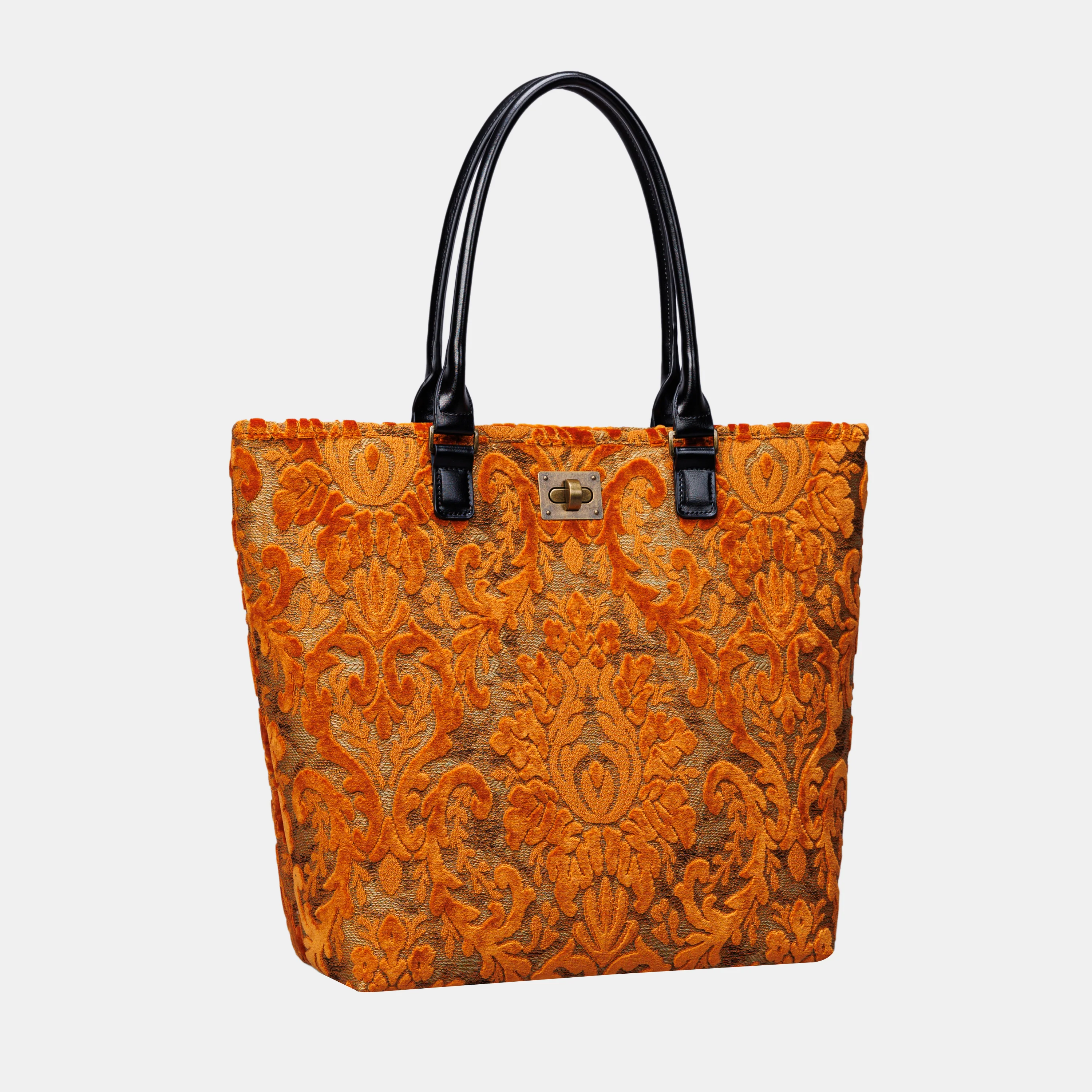 Burnout Velvet Orange Carpet Tote Shopper - Image 3