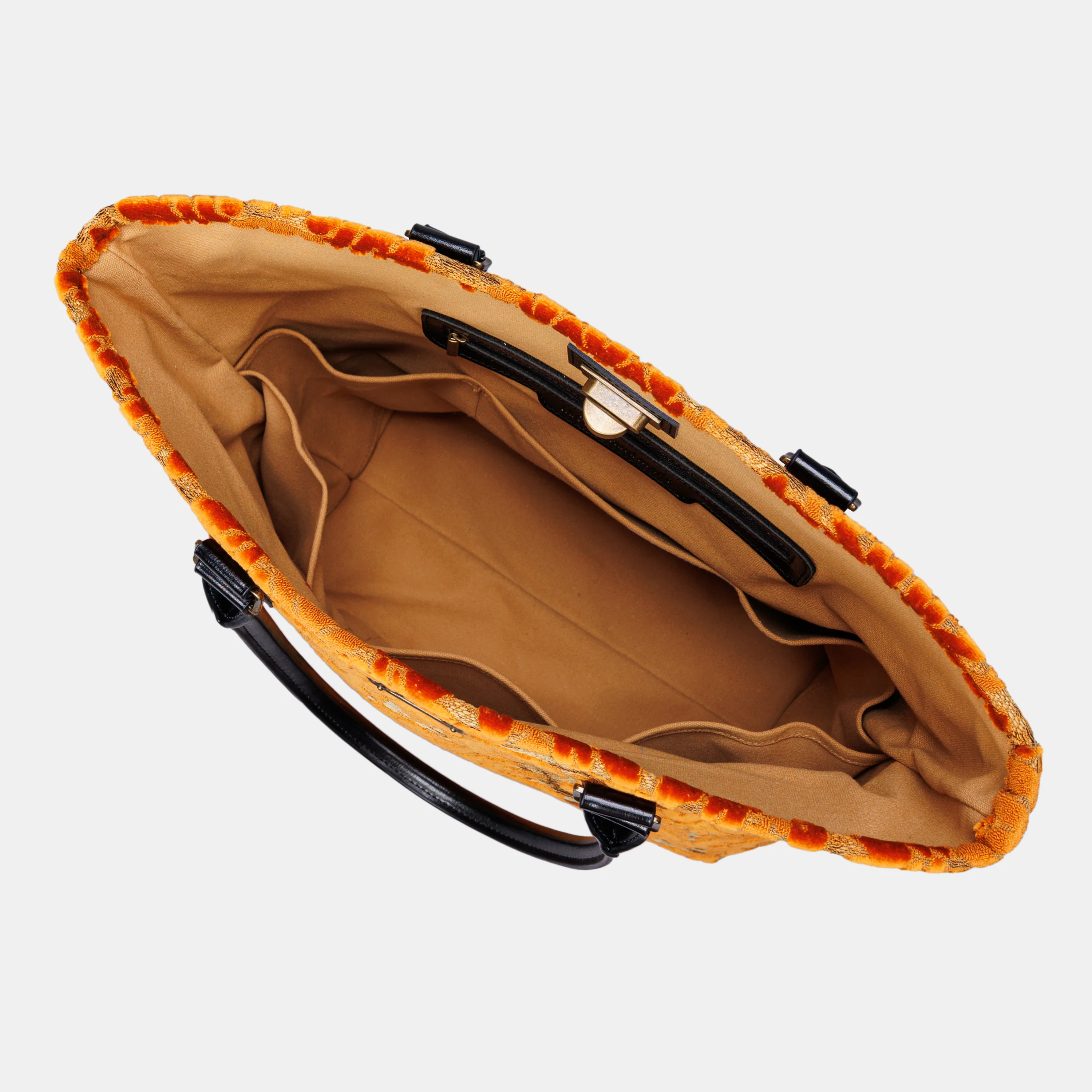 Burnout Velvet Orange Carpet Tote Shopper - Image 7