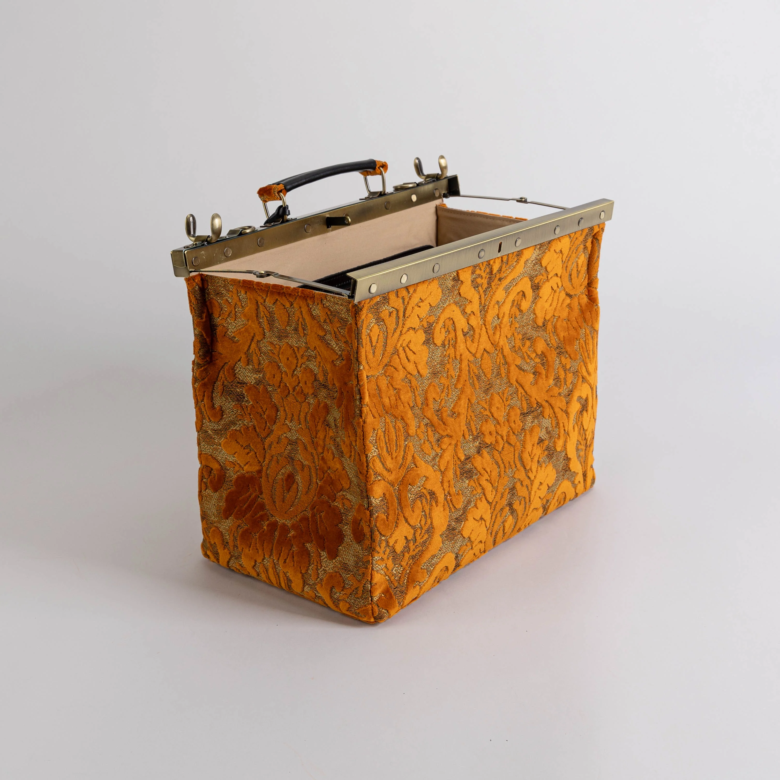 Burnout Velvet Orange Celine Carpet Gladstone Bag - Image 10
