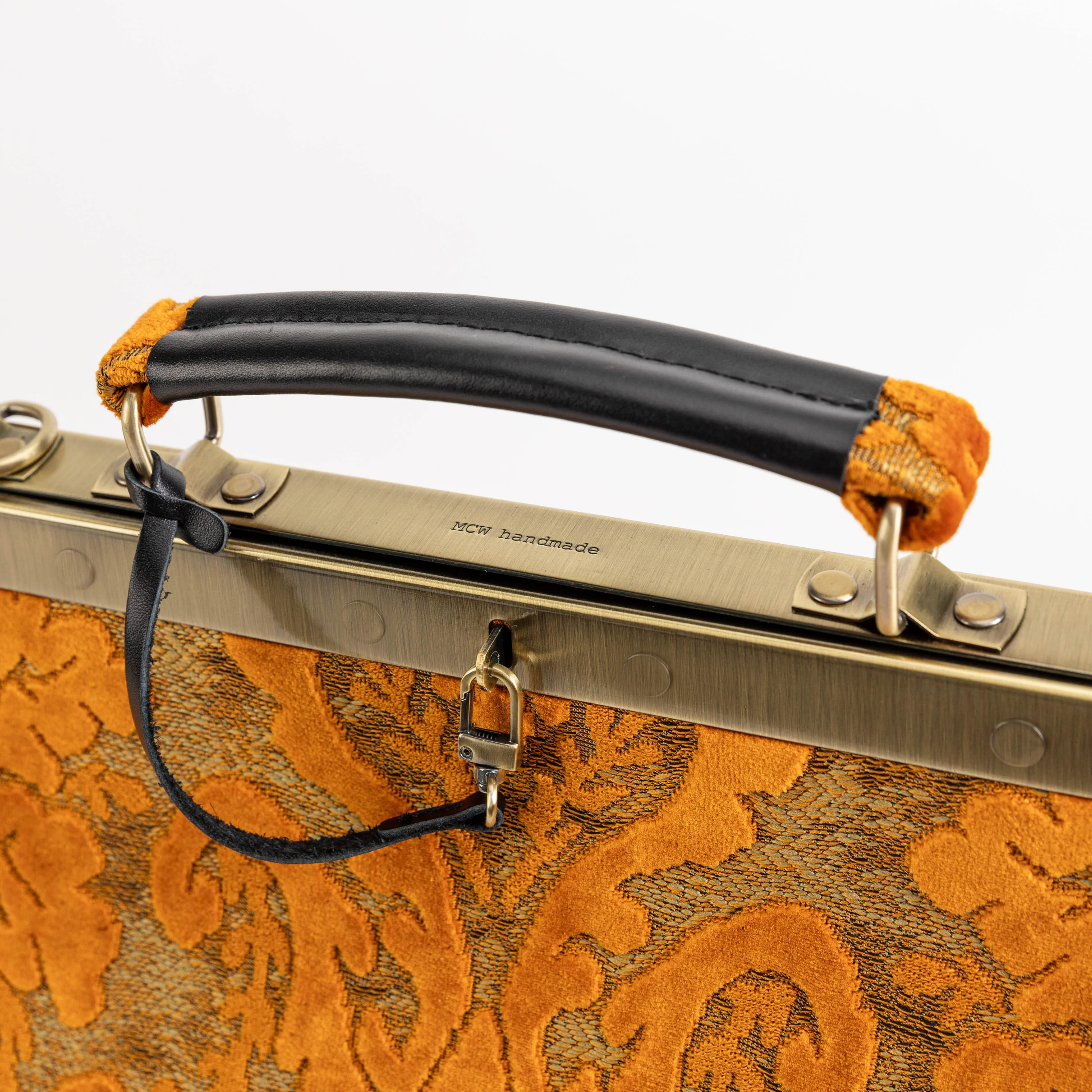 Burnout Velvet Orange Celine Carpet Gladstone Bag - Image 5