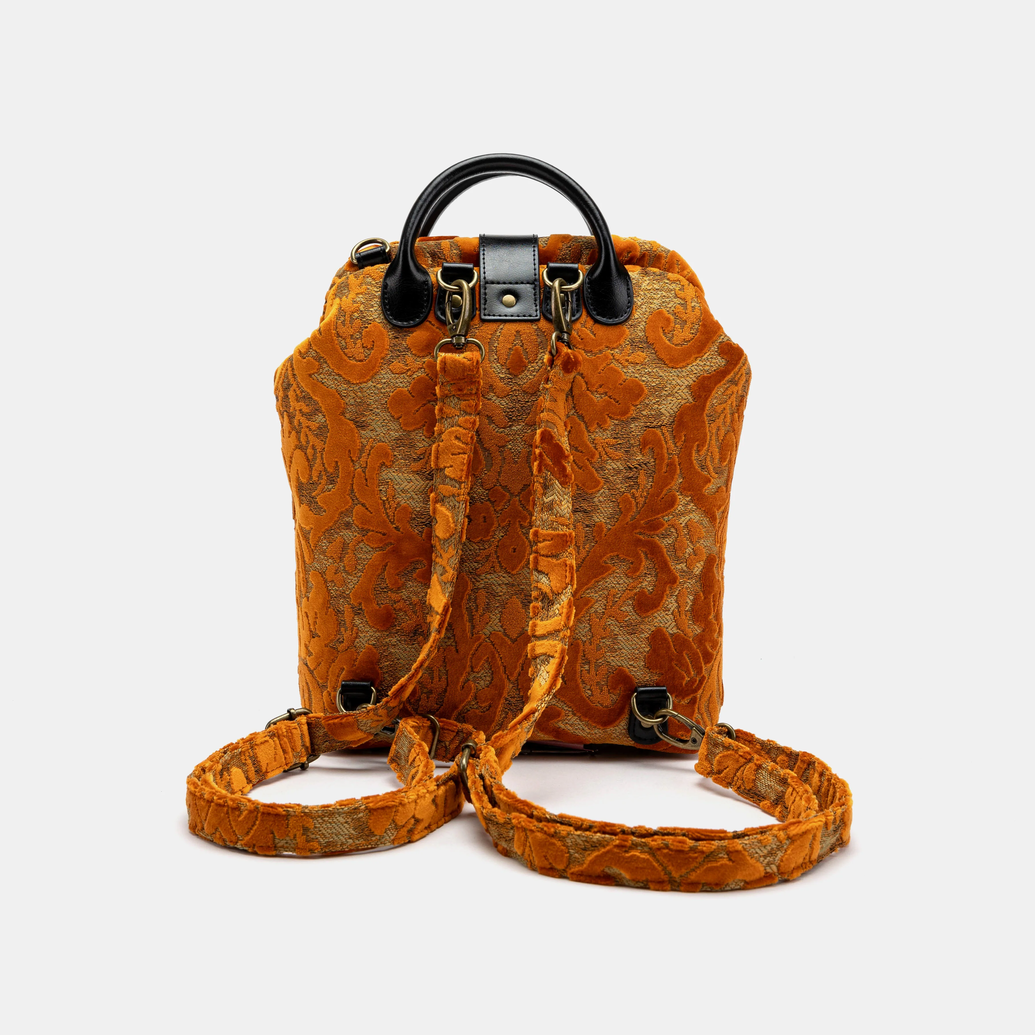 Burnout Velvet Orange Everyday Backpack - Image 6