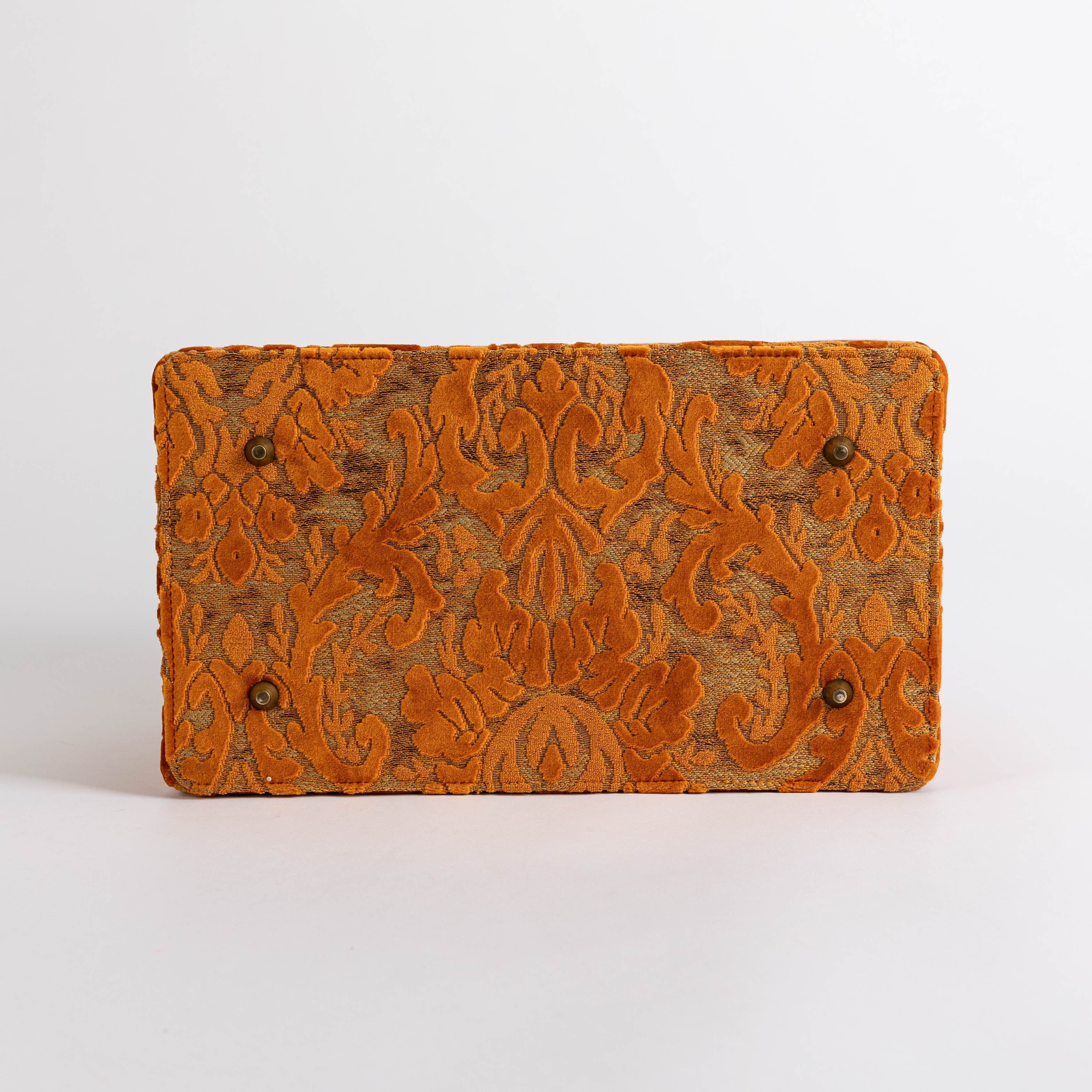 Burnout Velvet Orange Genevieve Carpet Gladstone Bag - Image 11