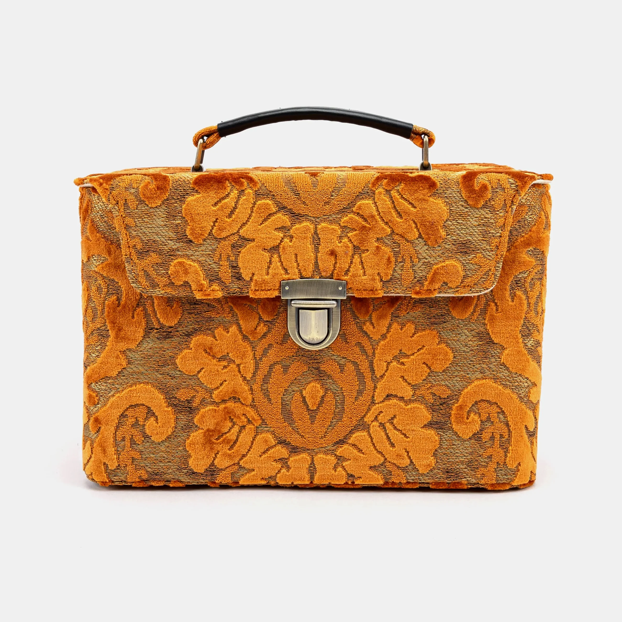 Burnout Velvet Orange Josephine Large Train Case