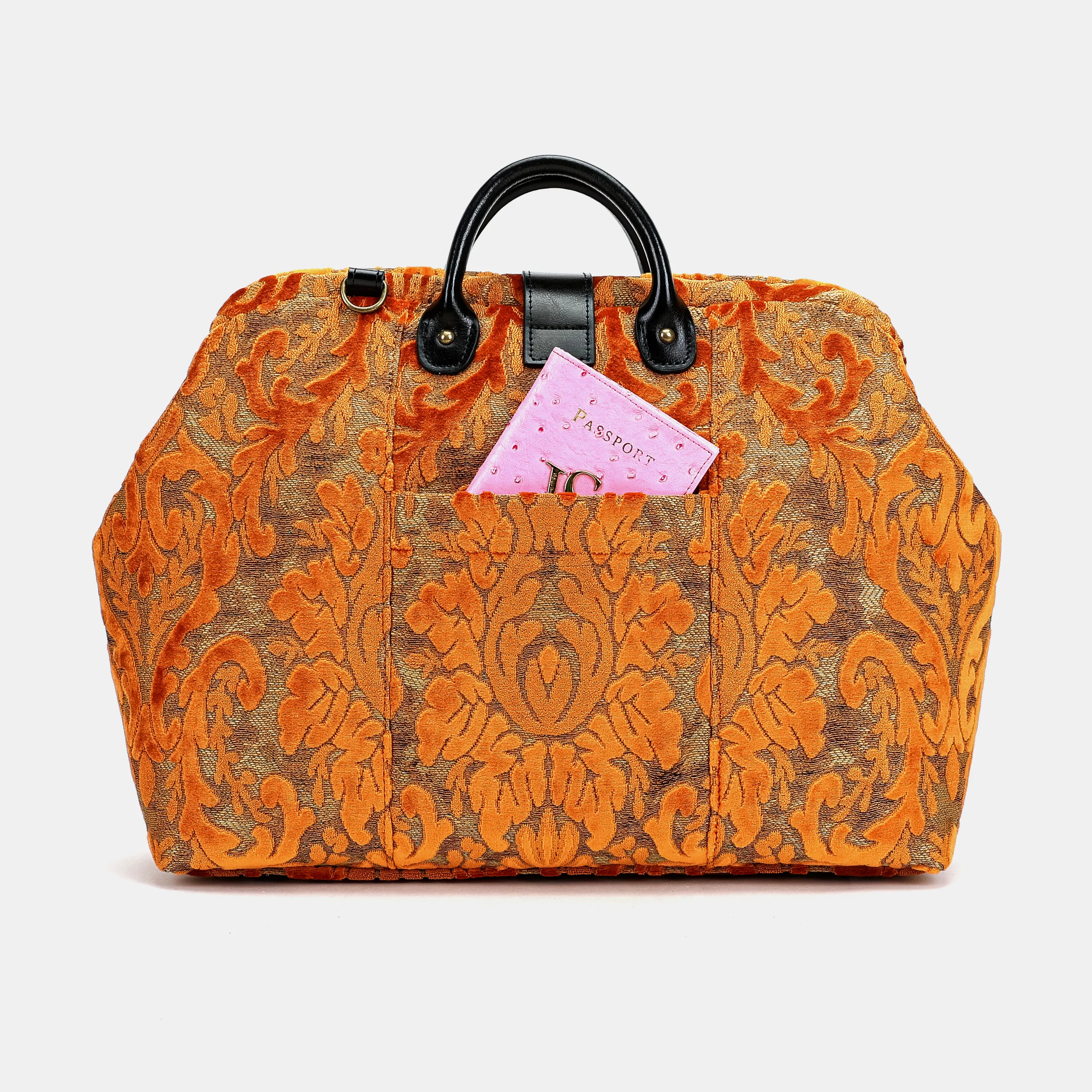 Burnout Velvet Orange Laptop Work Bag - Image 3