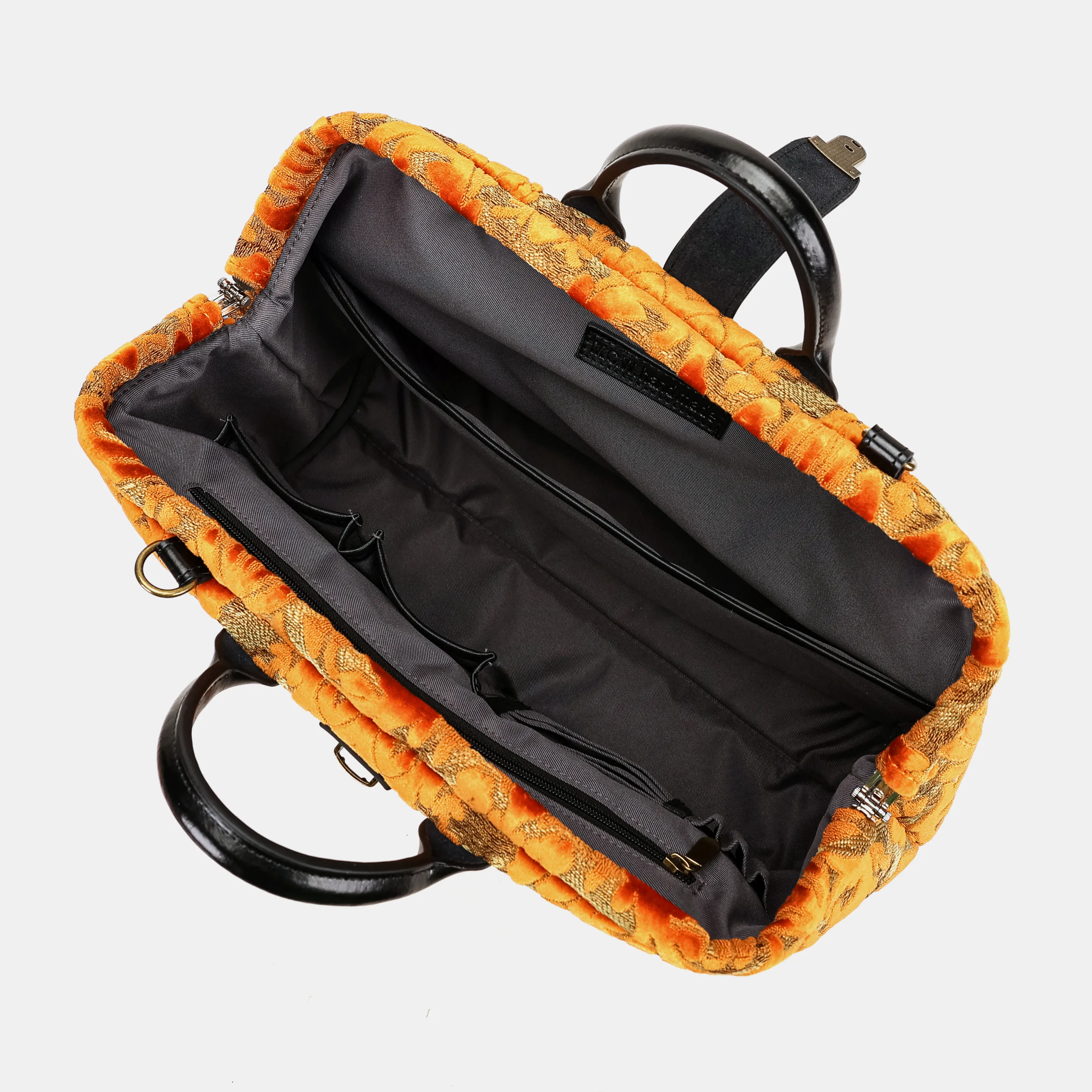 Burnout Velvet Orange Laptop Work Bag - Image 9