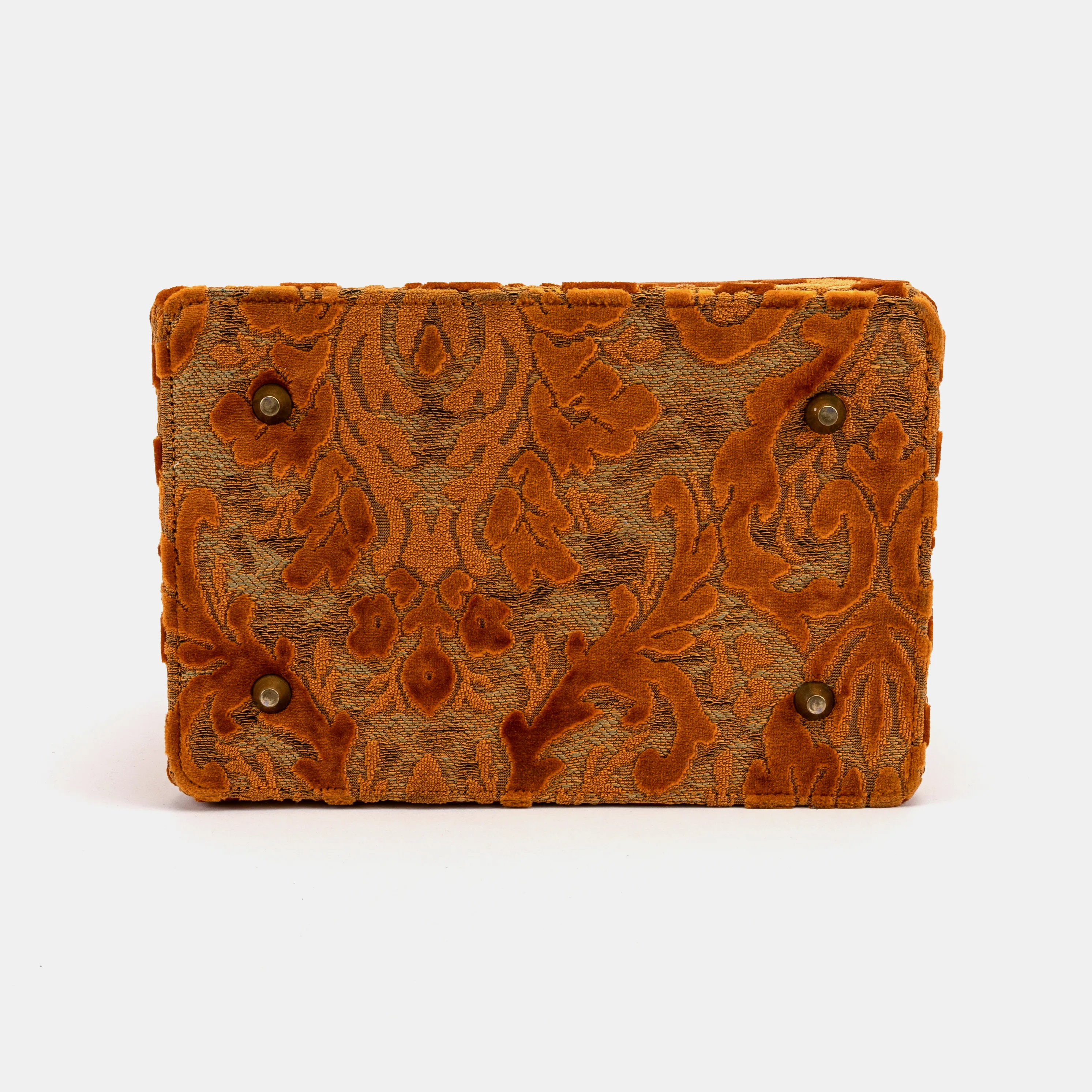 Burnout Velvet Orange Vivienne Carpet Purse Gladstone Bag - Image 10