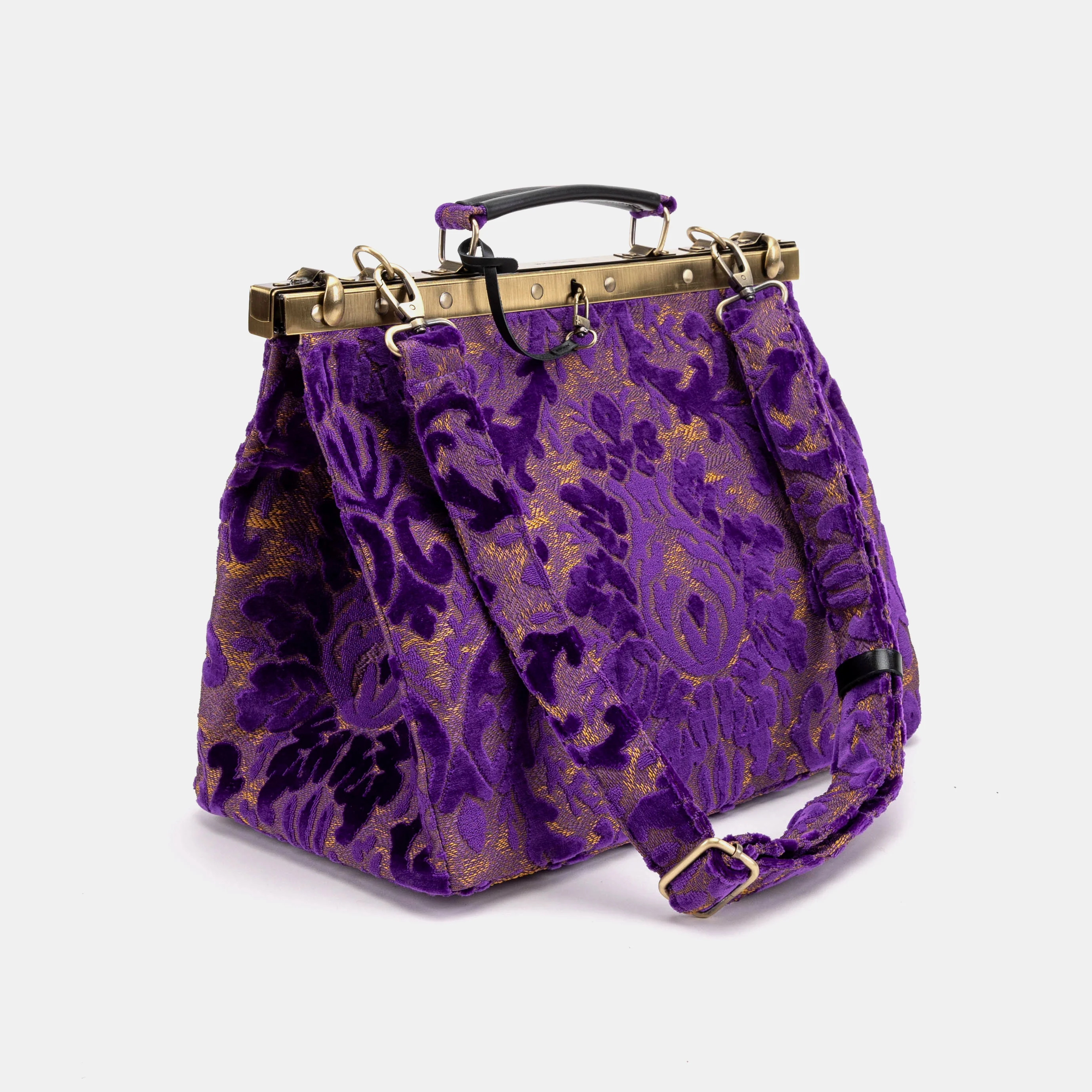 Burnout Velvet Purple Celine Carpet Gladstone Bag - Image 9