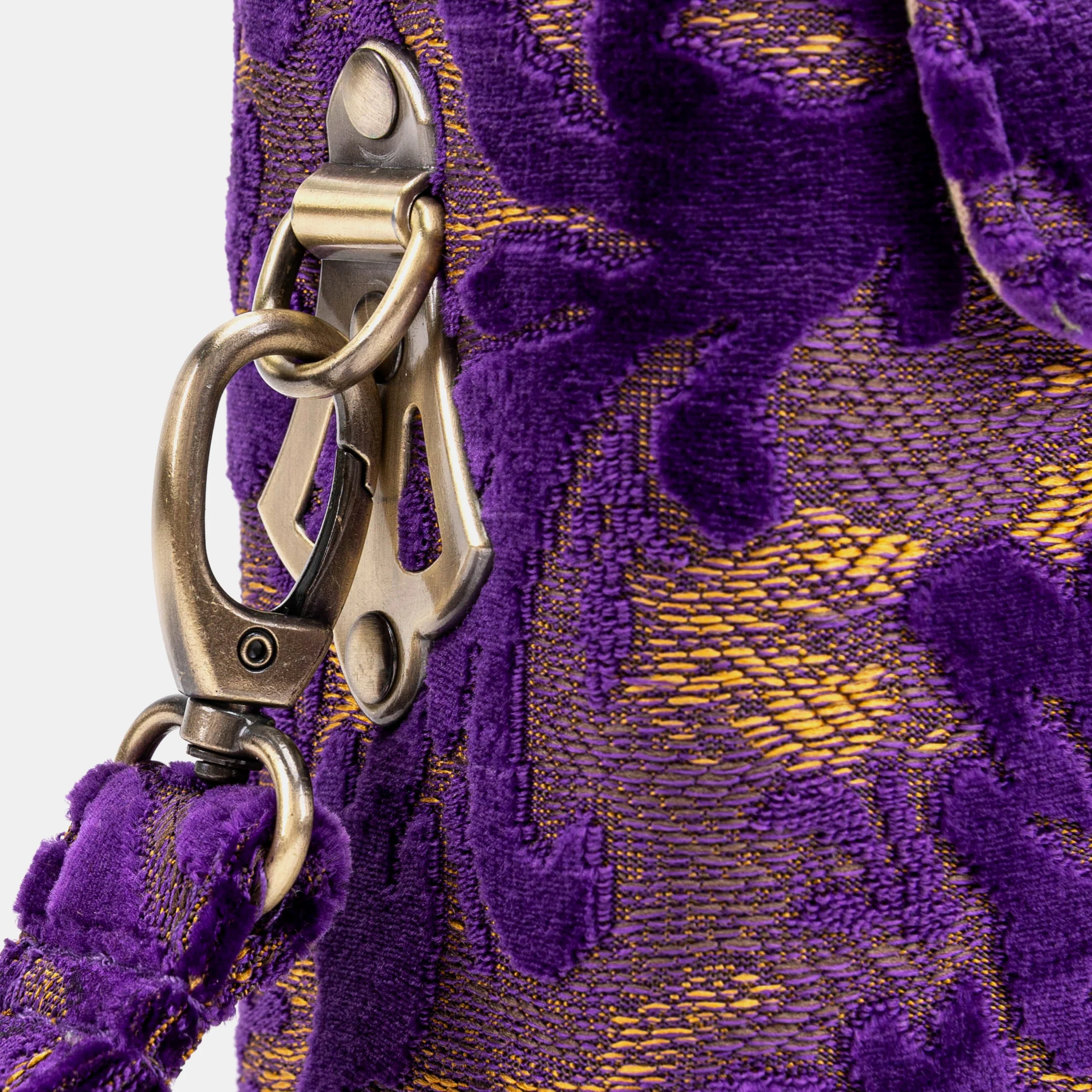 Burnout Velvet Purple Emma Small Train Case Crossbody - Image 8
