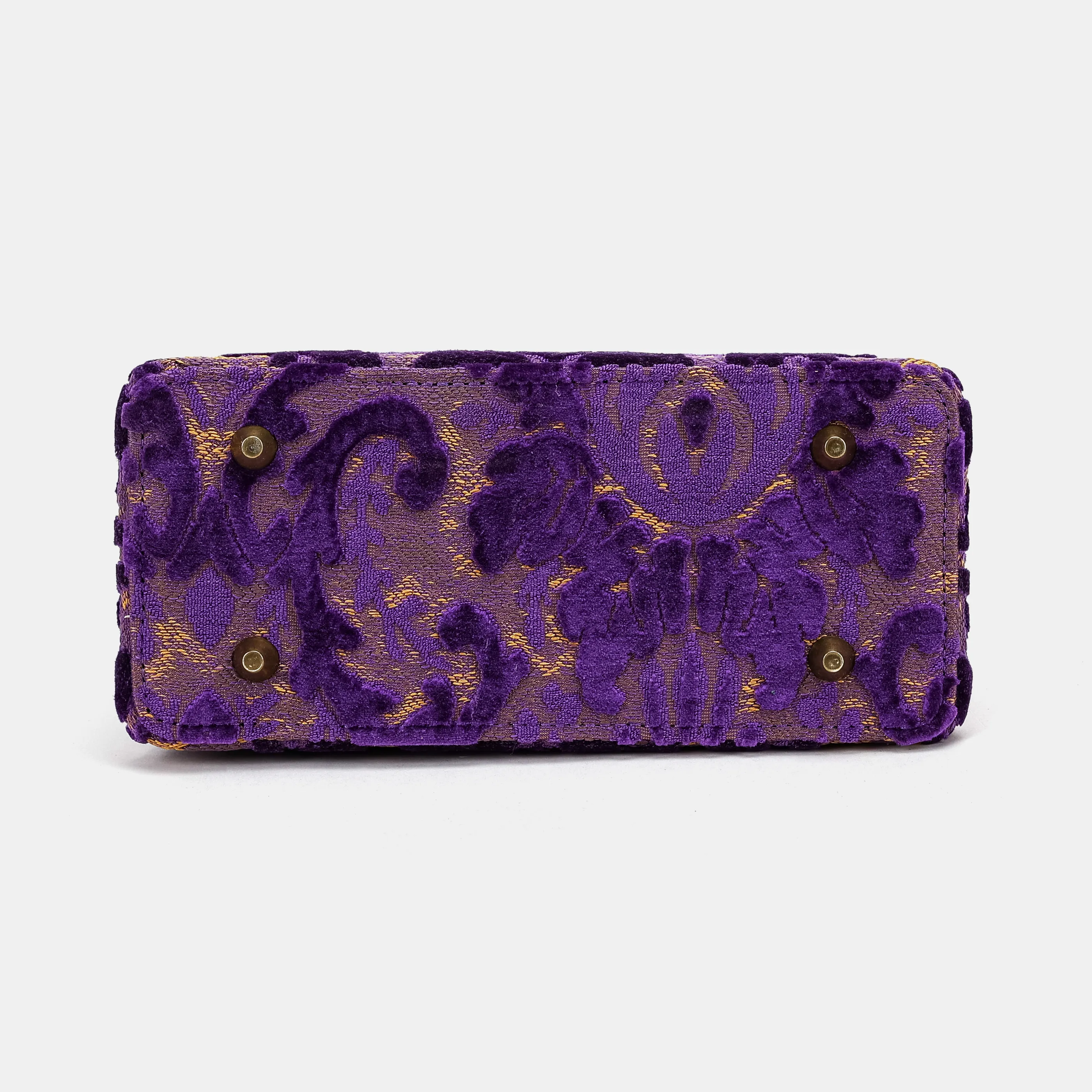 Burnout Velvet Purple Helena Carpet Backpack Gladstone Bag - Image 10