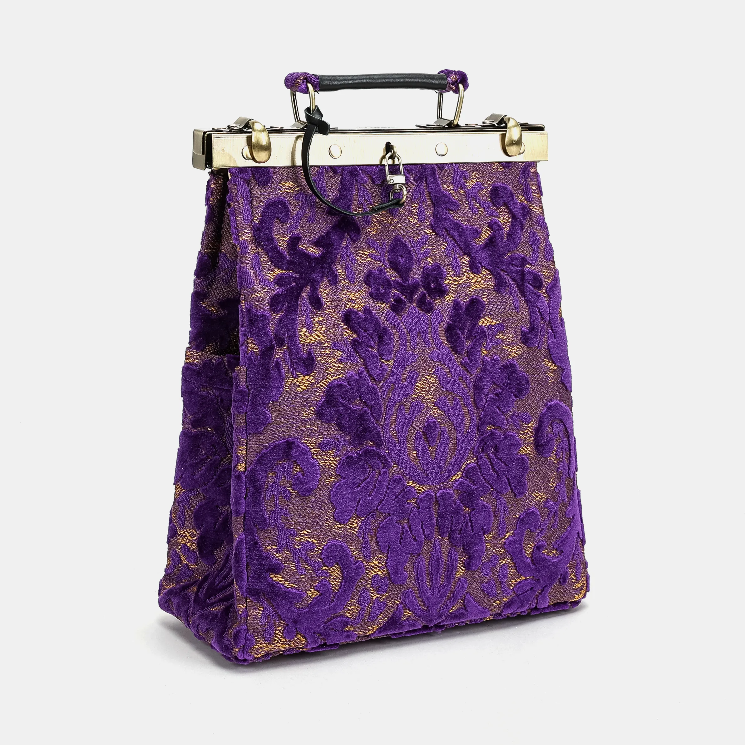 Burnout Velvet Purple Helena Carpet Backpack Gladstone Bag - Image 4