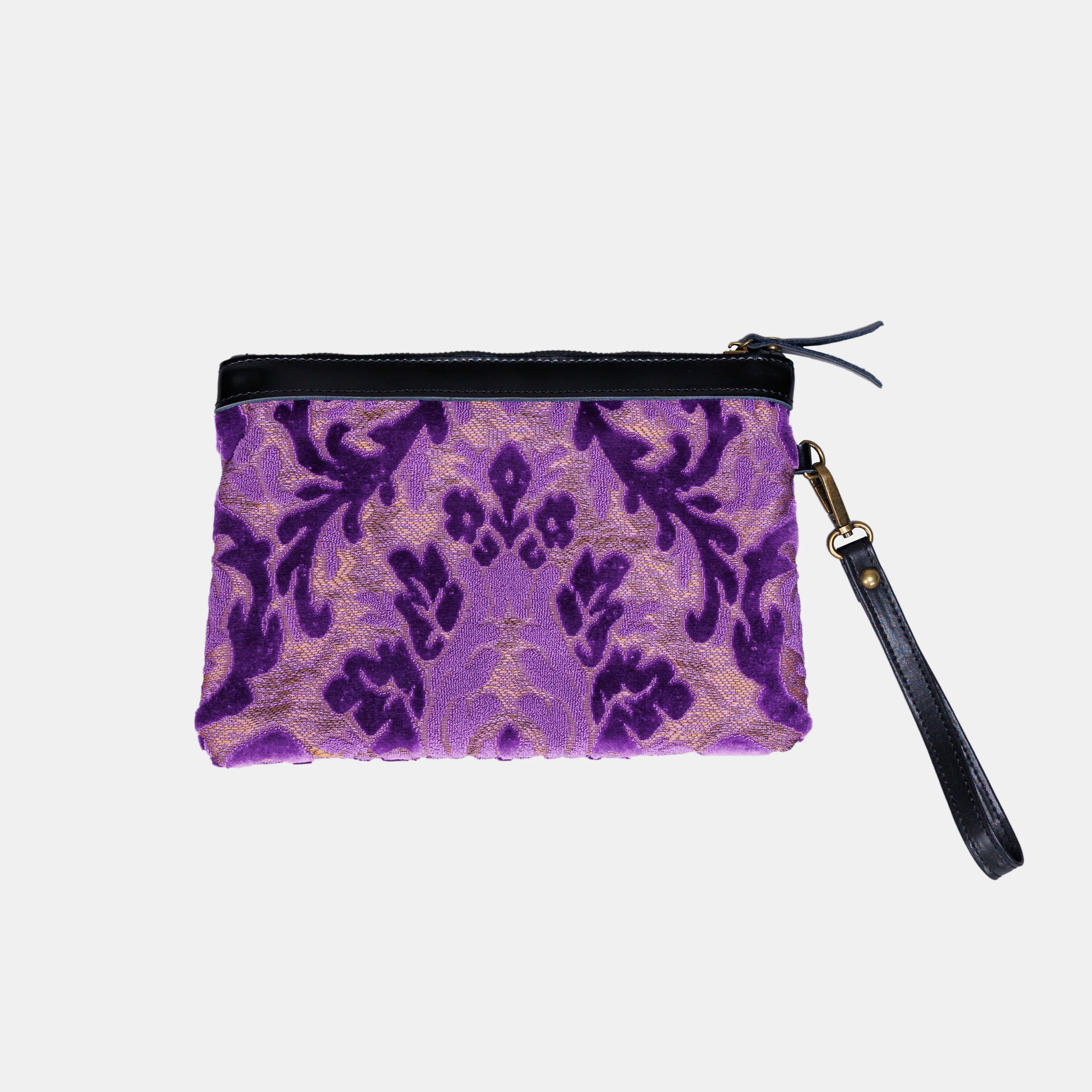 Burnout Velvet Purple Wristlet Clutch - Image 2