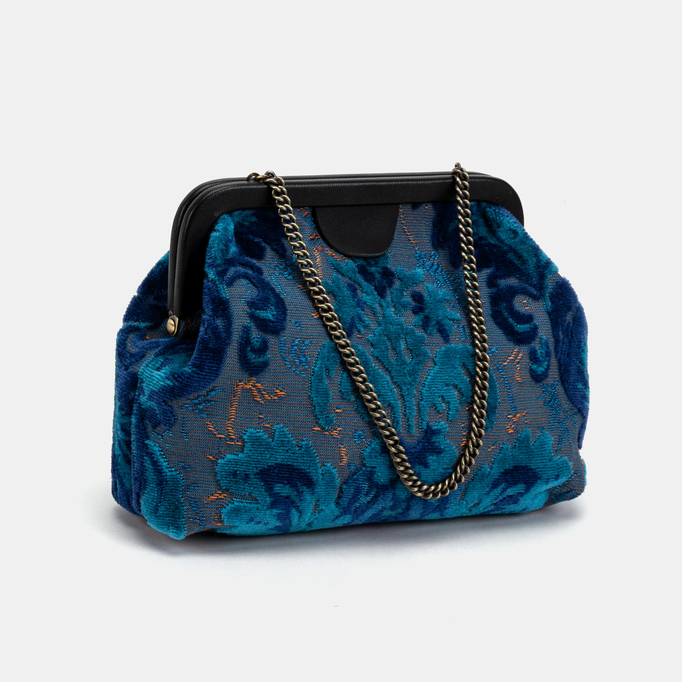 Burnout Velvet Revival Aqua Alma Clutch