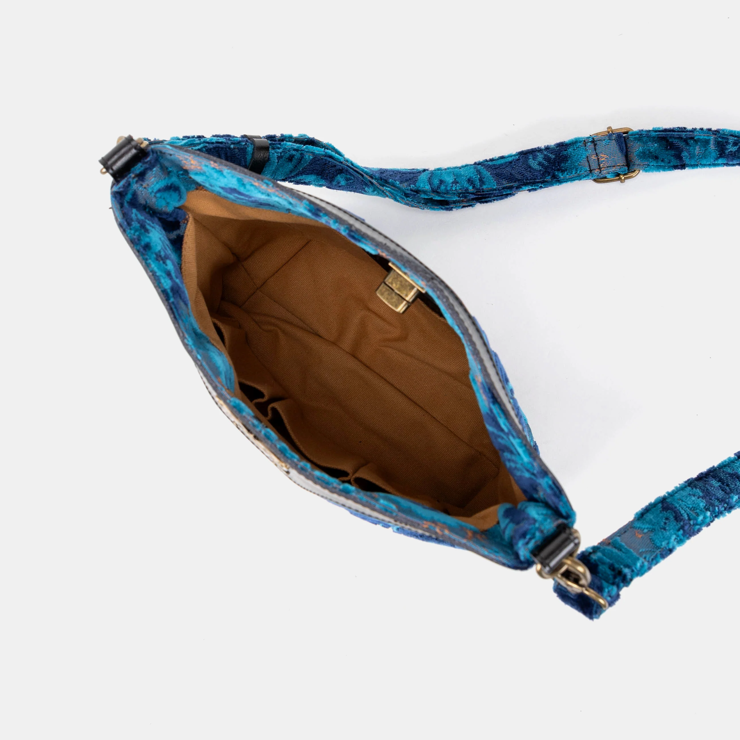 Burnout Velvet Revival Aqua Butterfly Crossbody Bag - Image 5