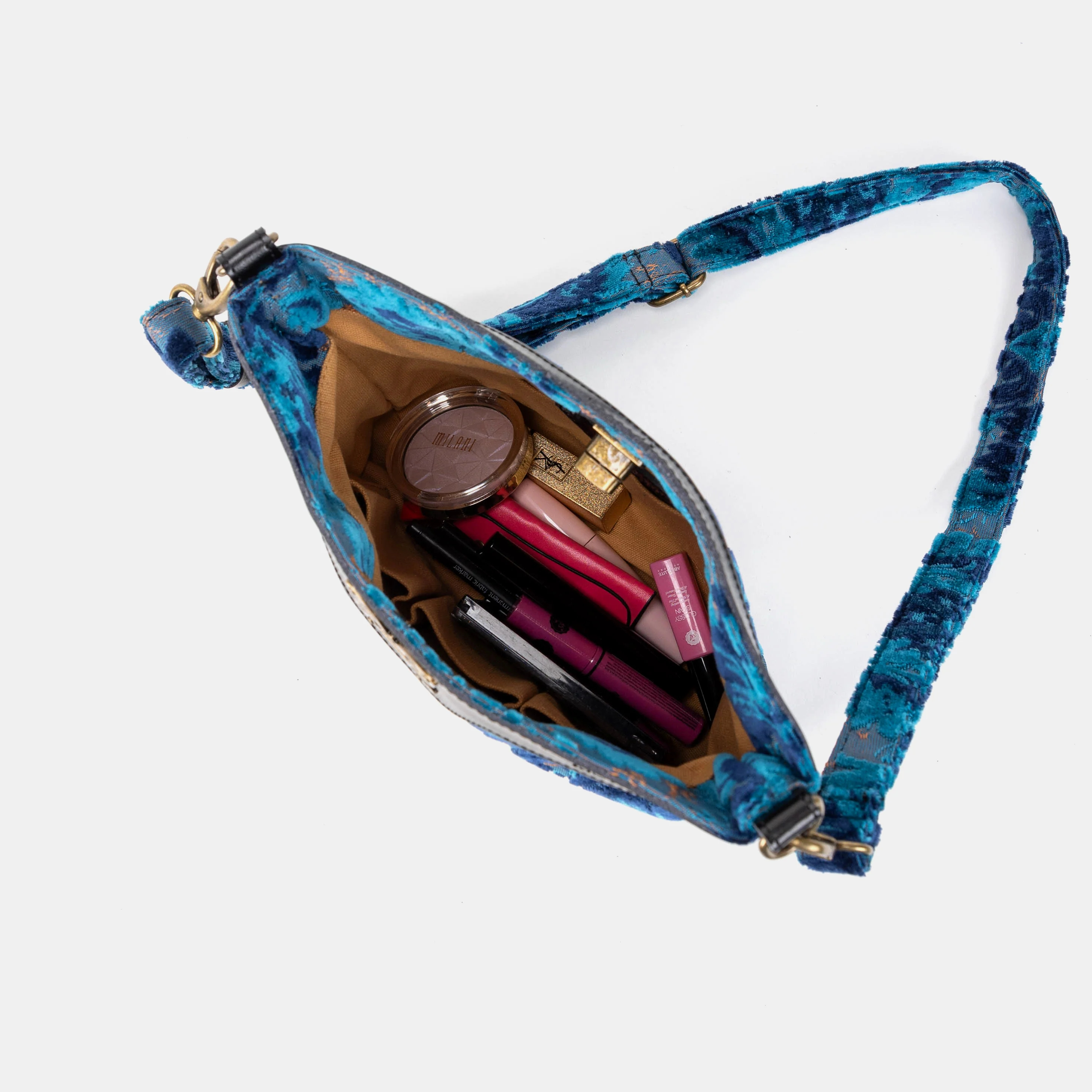 Burnout Velvet Revival Aqua Butterfly Crossbody Bag - Image 6