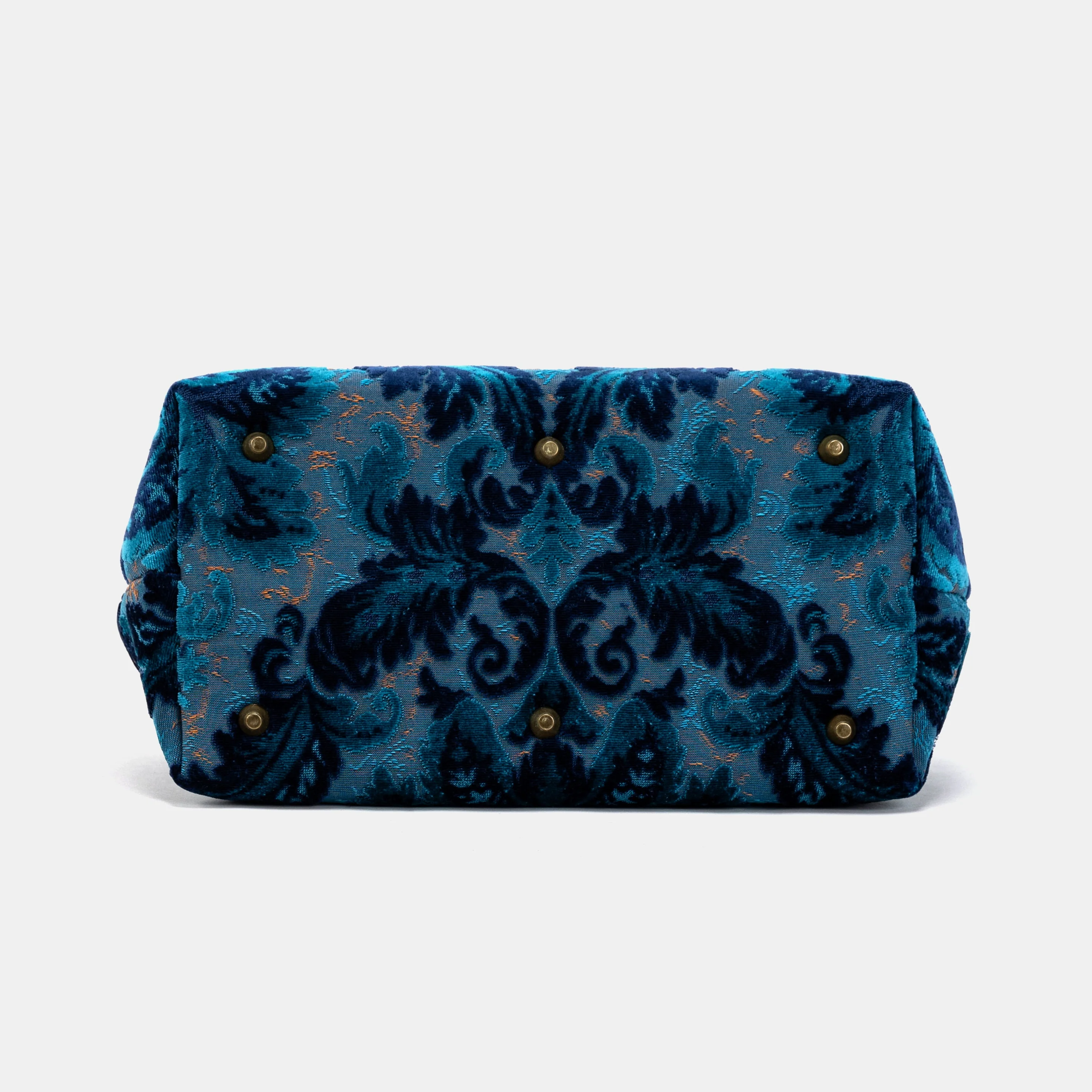 Burnout Velvet Revival Aqua Carpet Handbag Purse - Image 6
